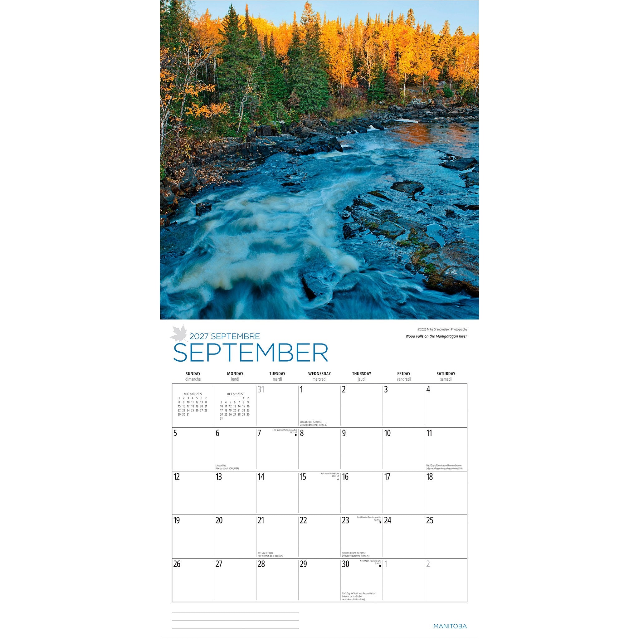 Manitoba 2027 Wall Calendar