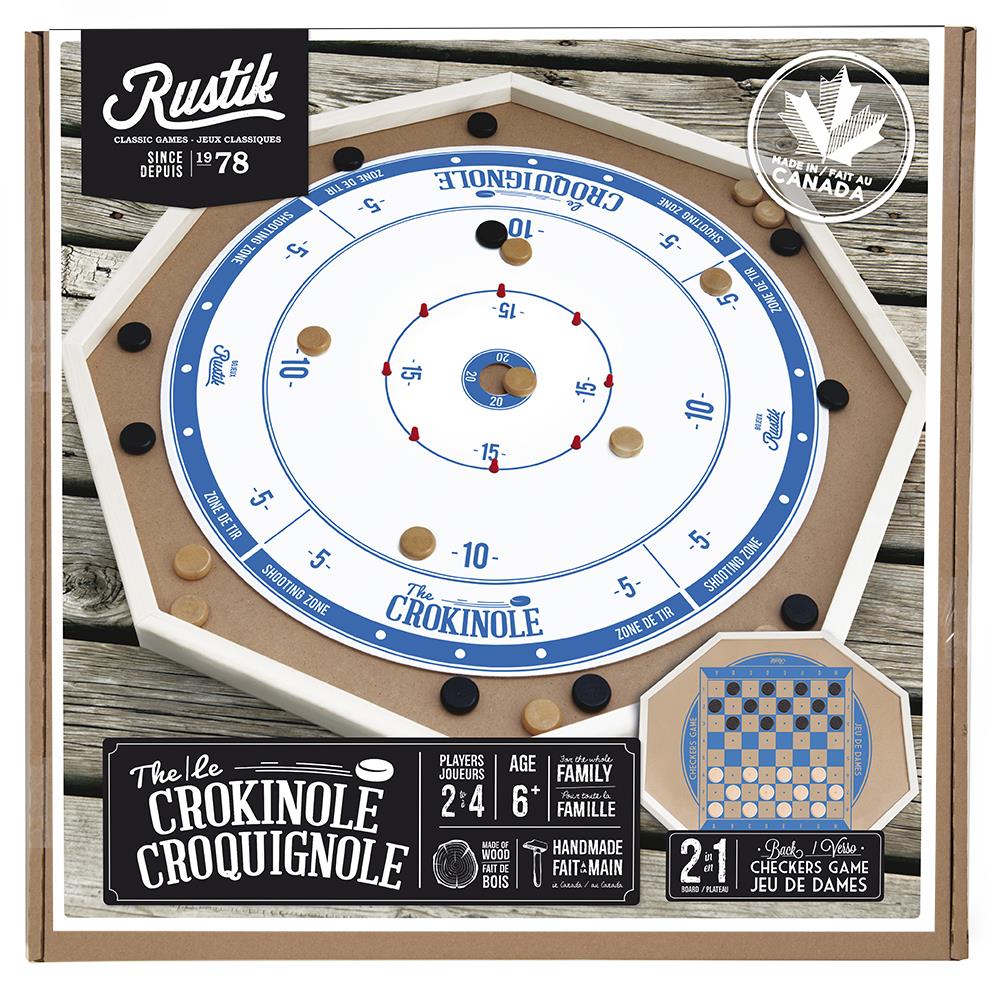 Deluxe Crokinole 3 in 1 Crokinole / Chess / Checkers