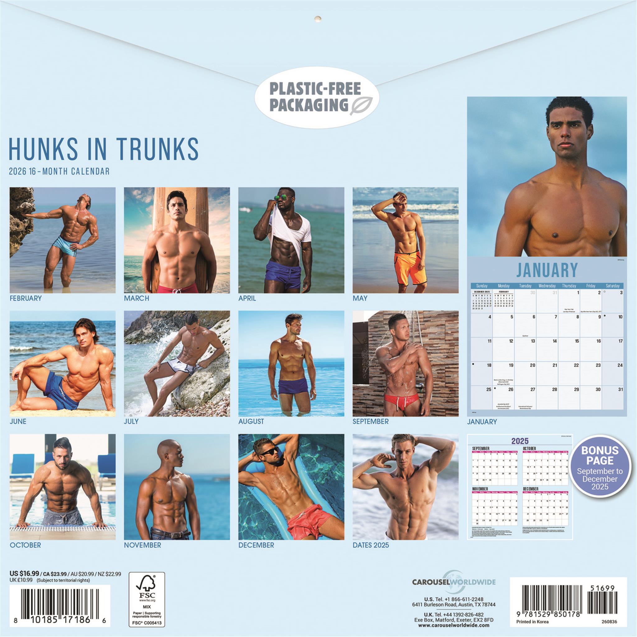 Calendrier mural Hunks In Trunks 2026
