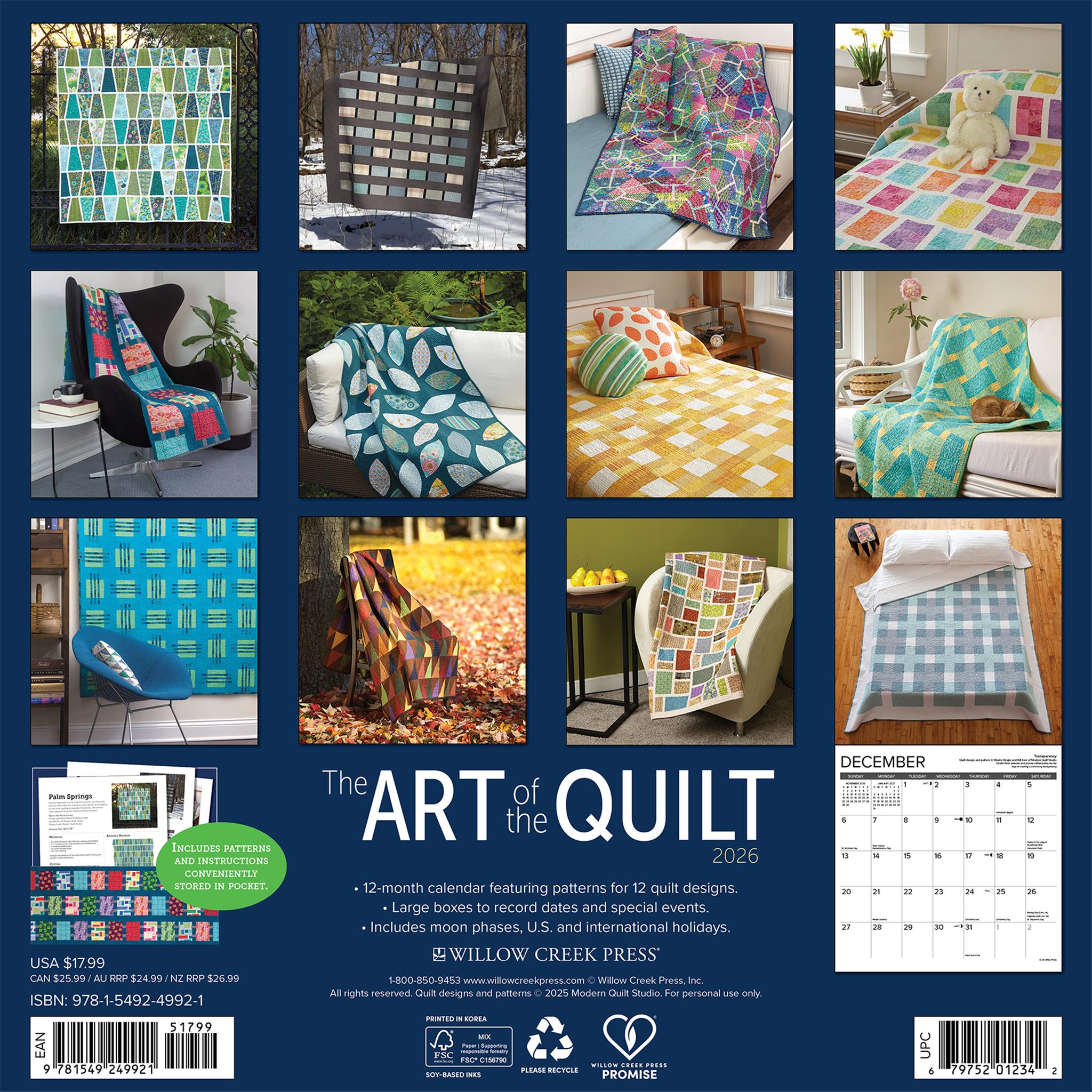Calendrier mural Art Of The Quilt 2026