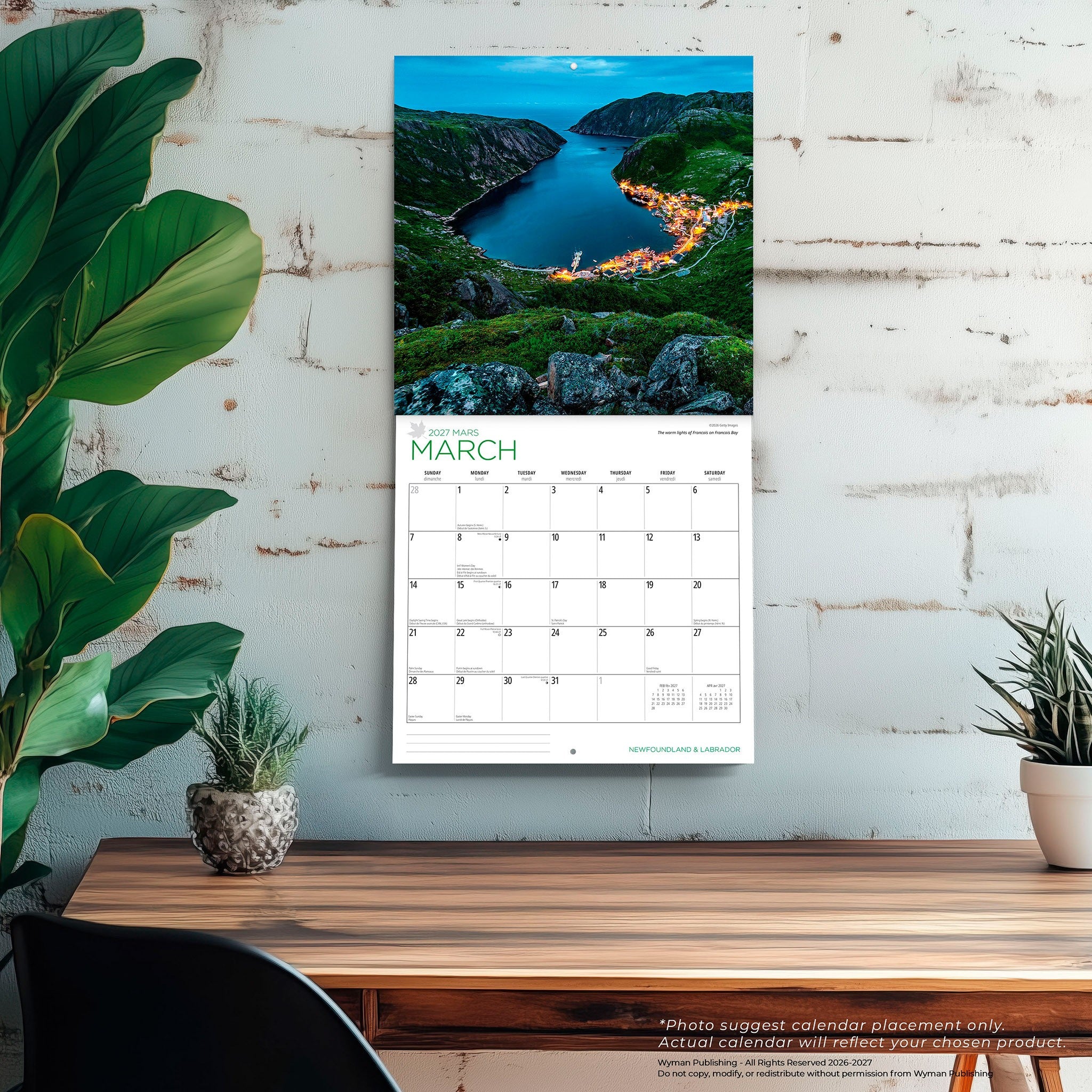 Newfoundland and Labrador 2027 Wall Calendar