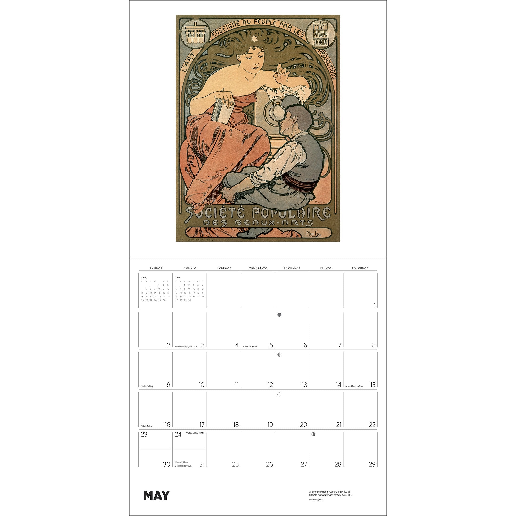 Calendrier Mural Alphonse Mucha 2027