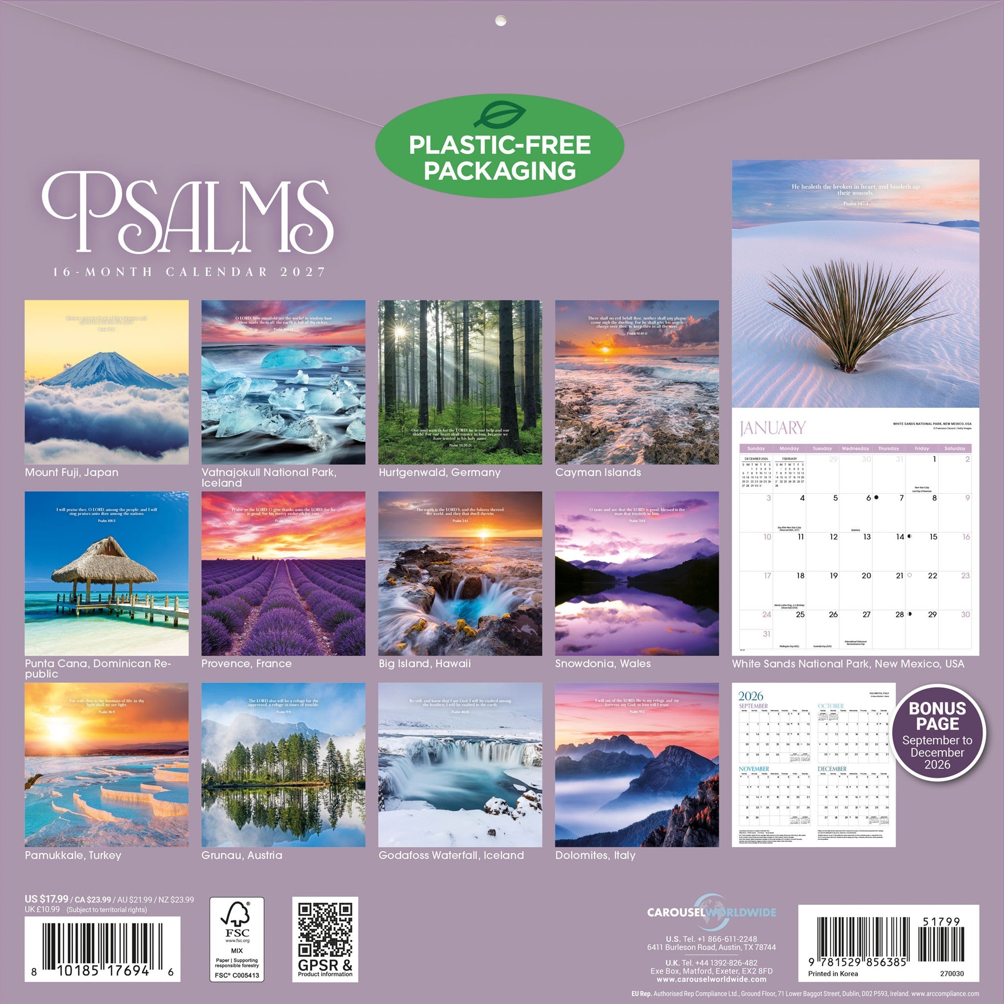 Calendrier mural Psaumes 2027