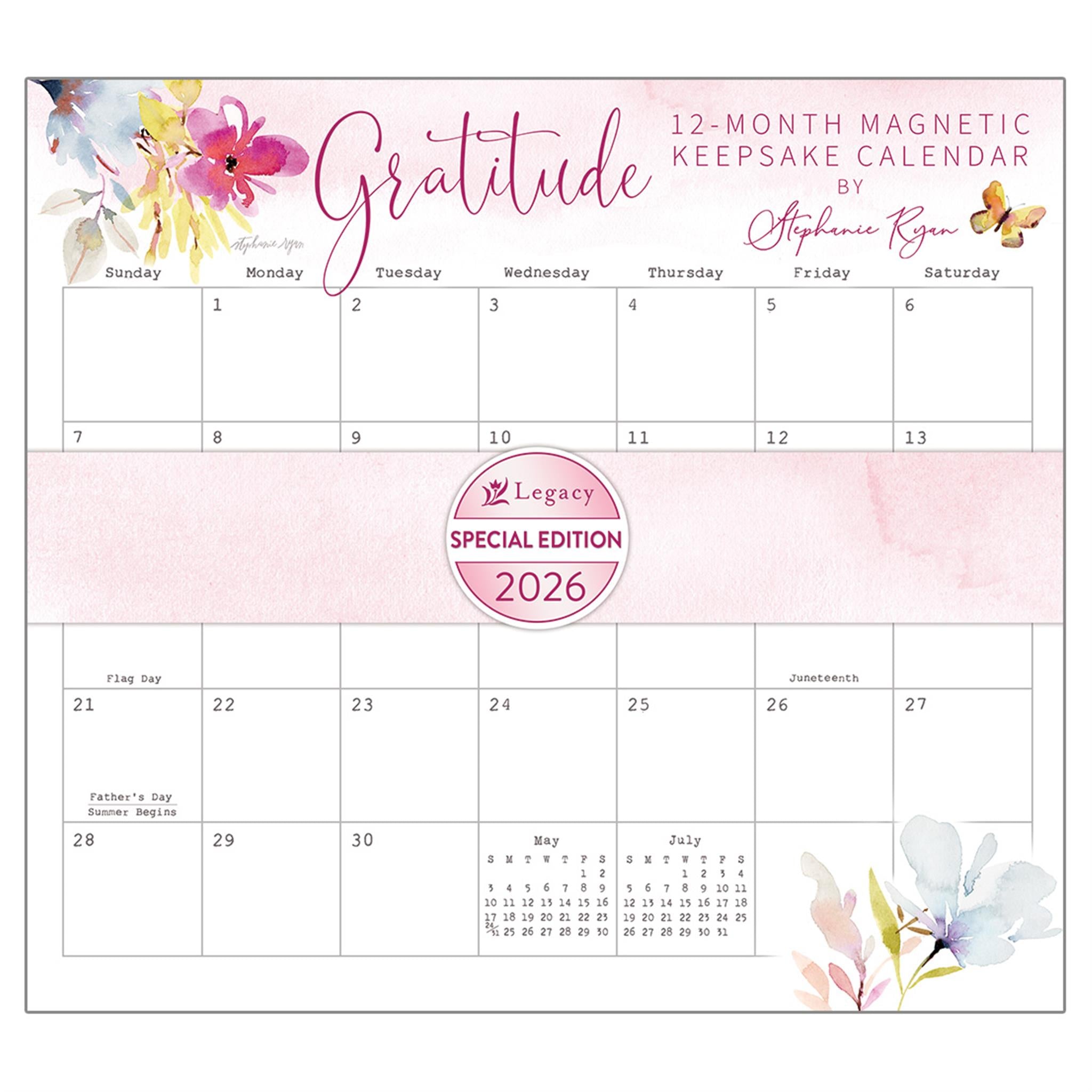 Calendrier souvenir magnétique miniature édition spéciale Gratitude 2026