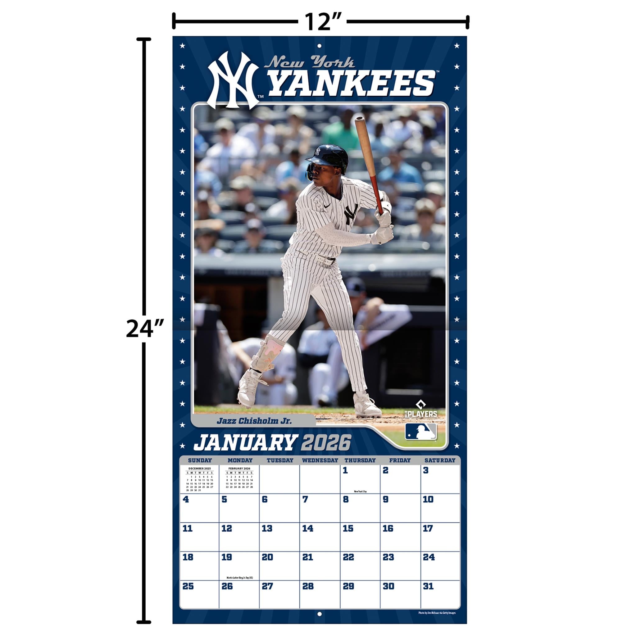 Calendrier mural 2026 des Yankees de New York (MLB)