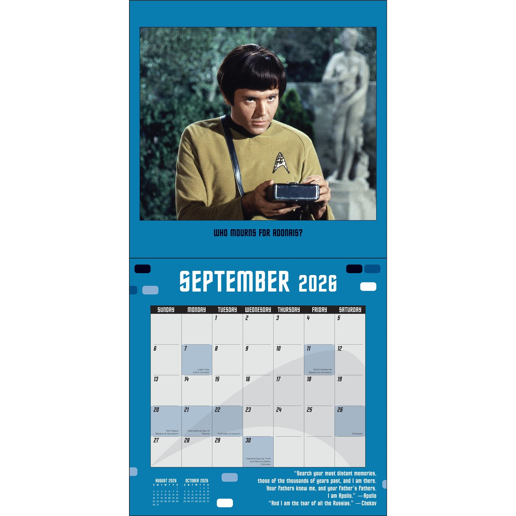 Calendrier mural Star Trek 2026