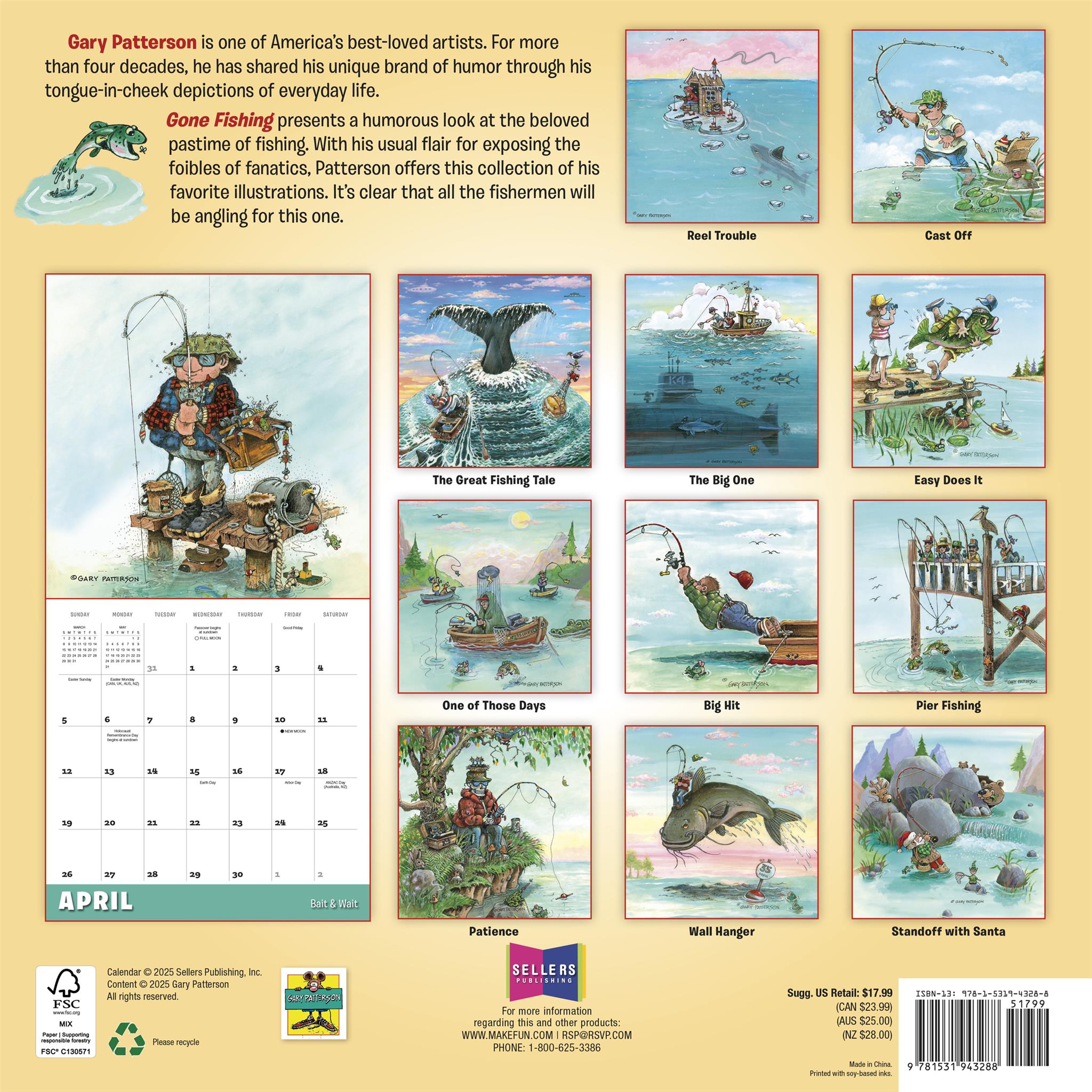 Calendrier mural Gary Patterson Gone Fishing 2026