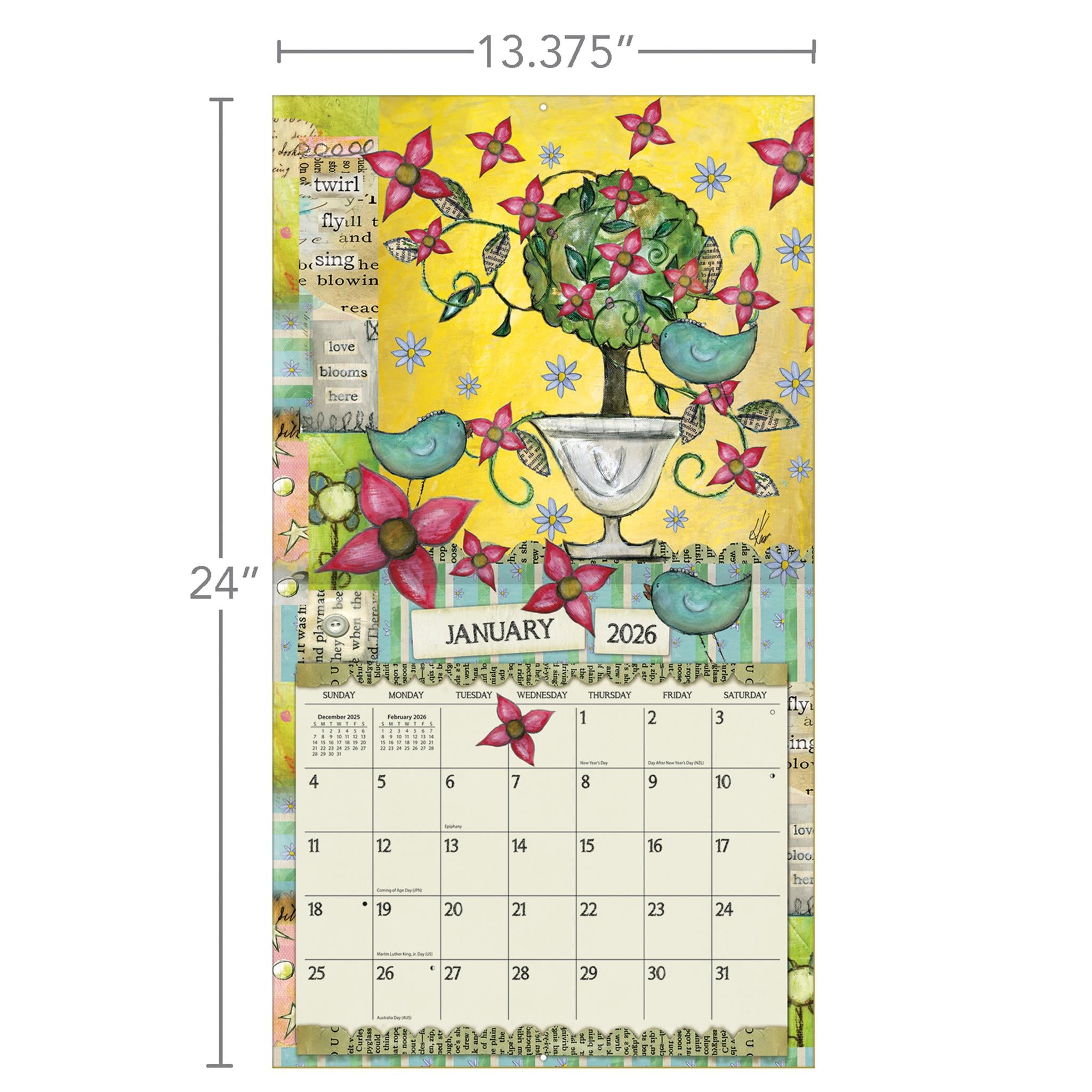 Calendrier mural de luxe Color My World 2026