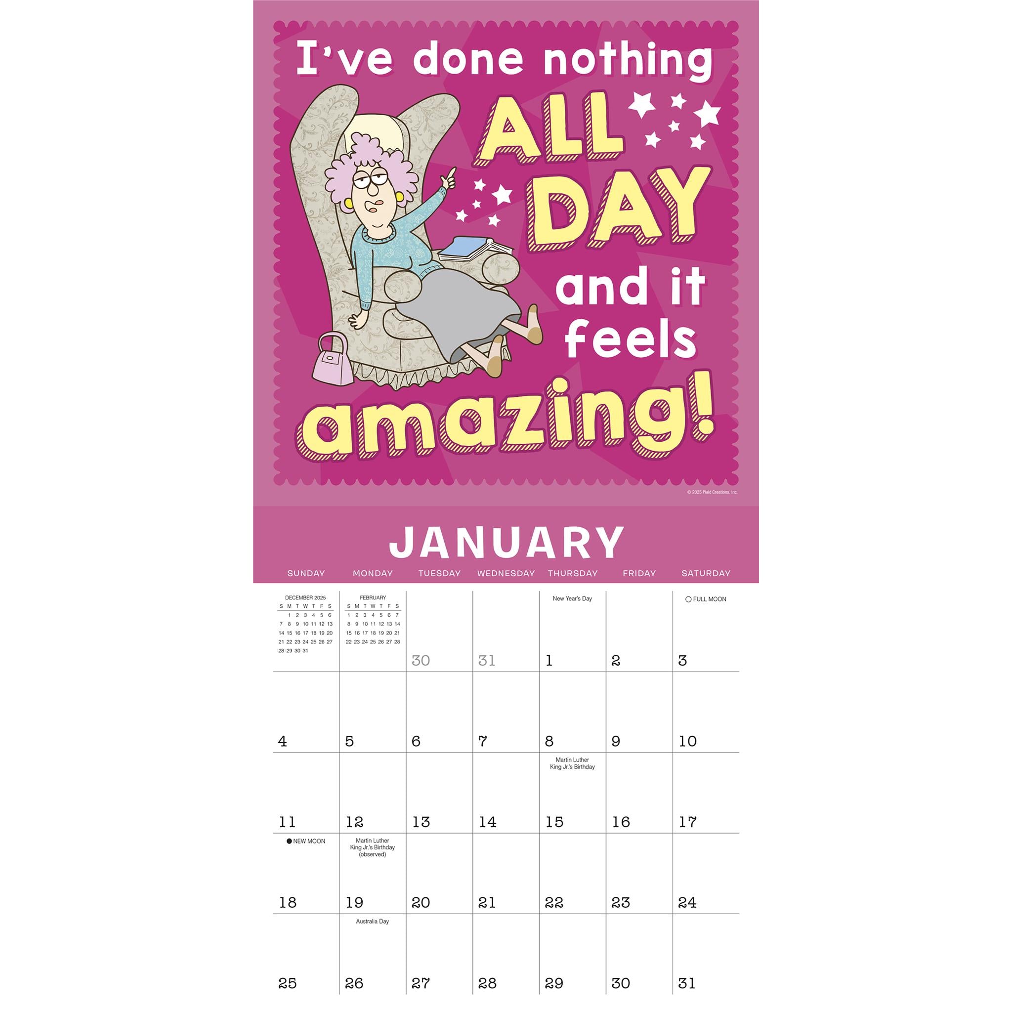 Calendrier mural Aunty Acid 2026 - Disponible uniquement en ligne
