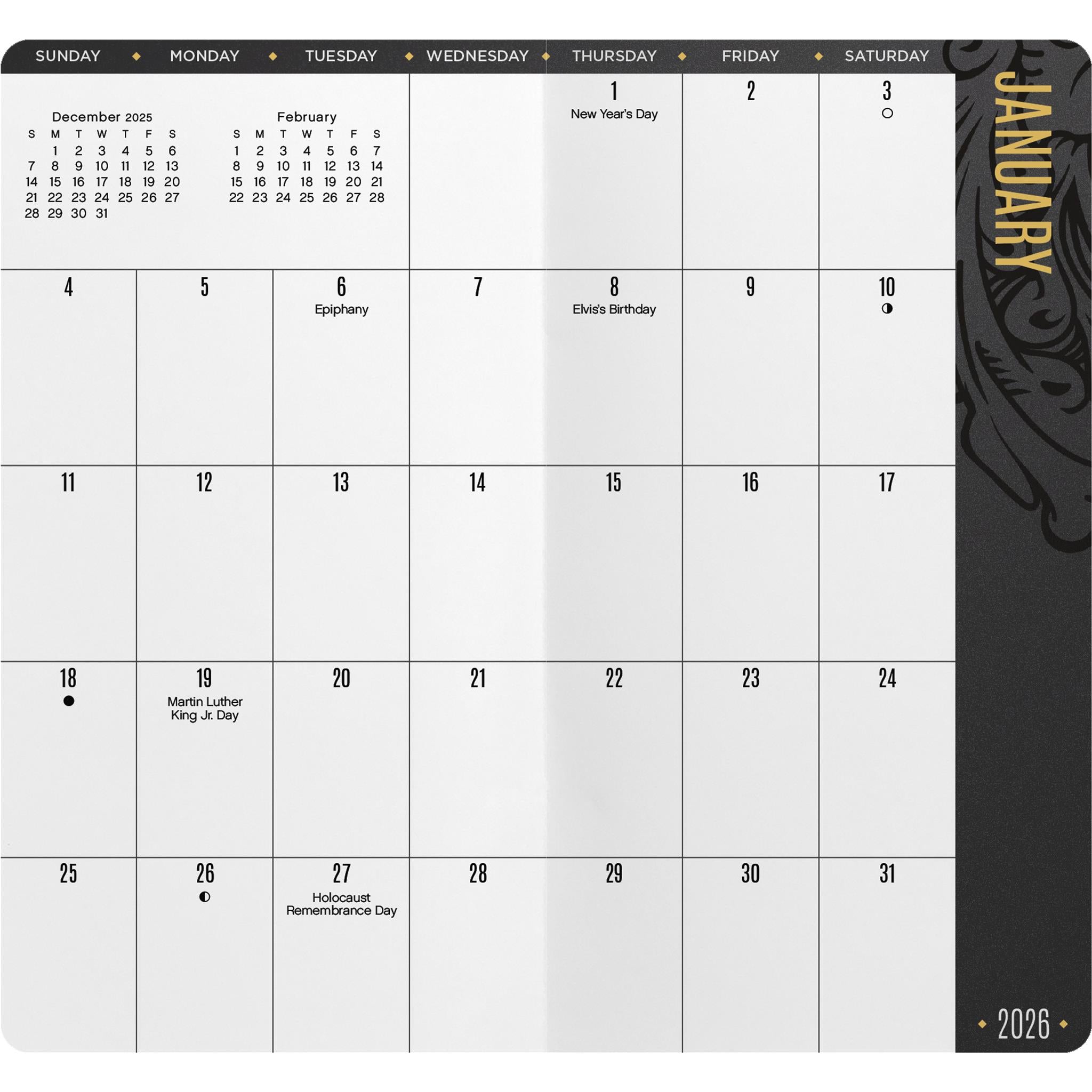 Elvis Presley 2026 2 Yr Pocket Planner Calendar - Online Only