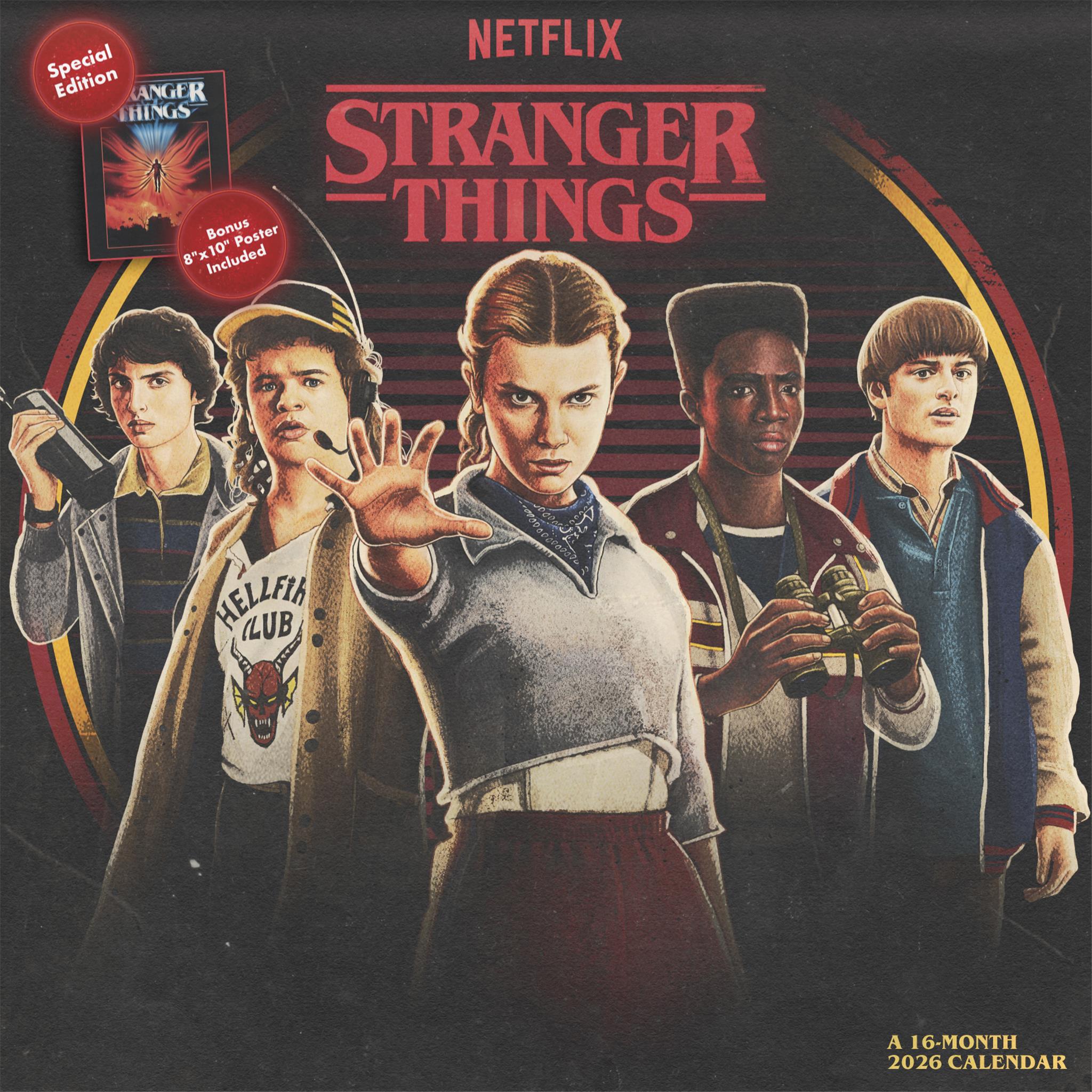 Calendrier mural de luxe exclusif Stranger Things avec impression 2026