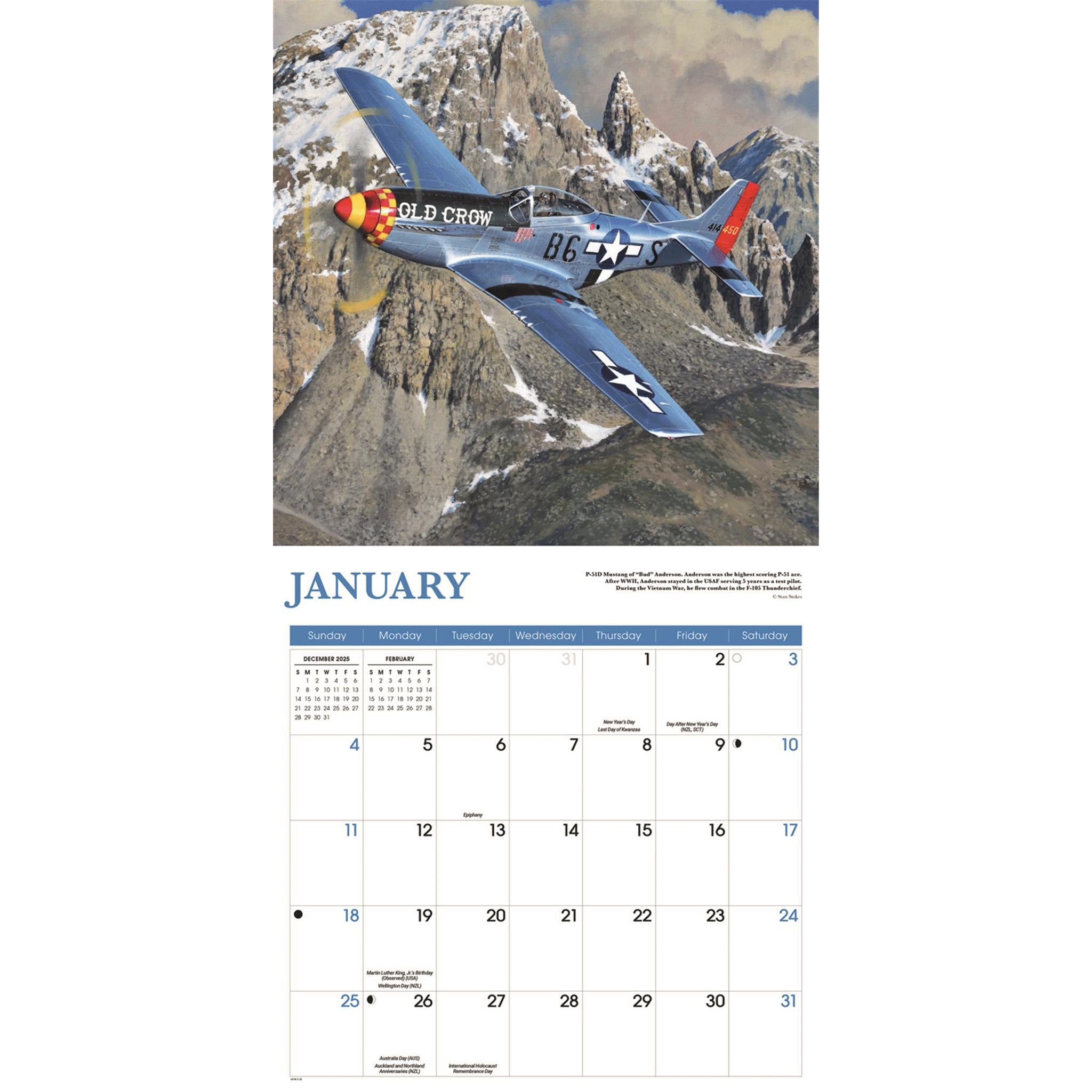 Aircraft Classic WWII 2026 Wall Calendar