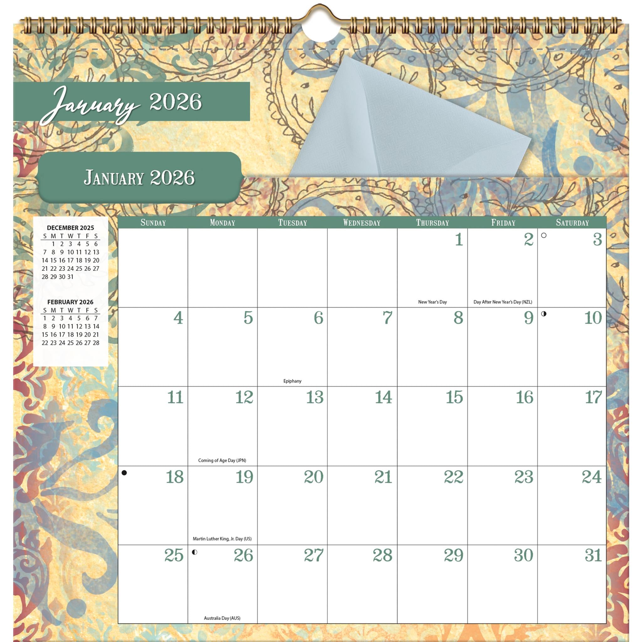 Calendrier mural Bohemian File It 2026