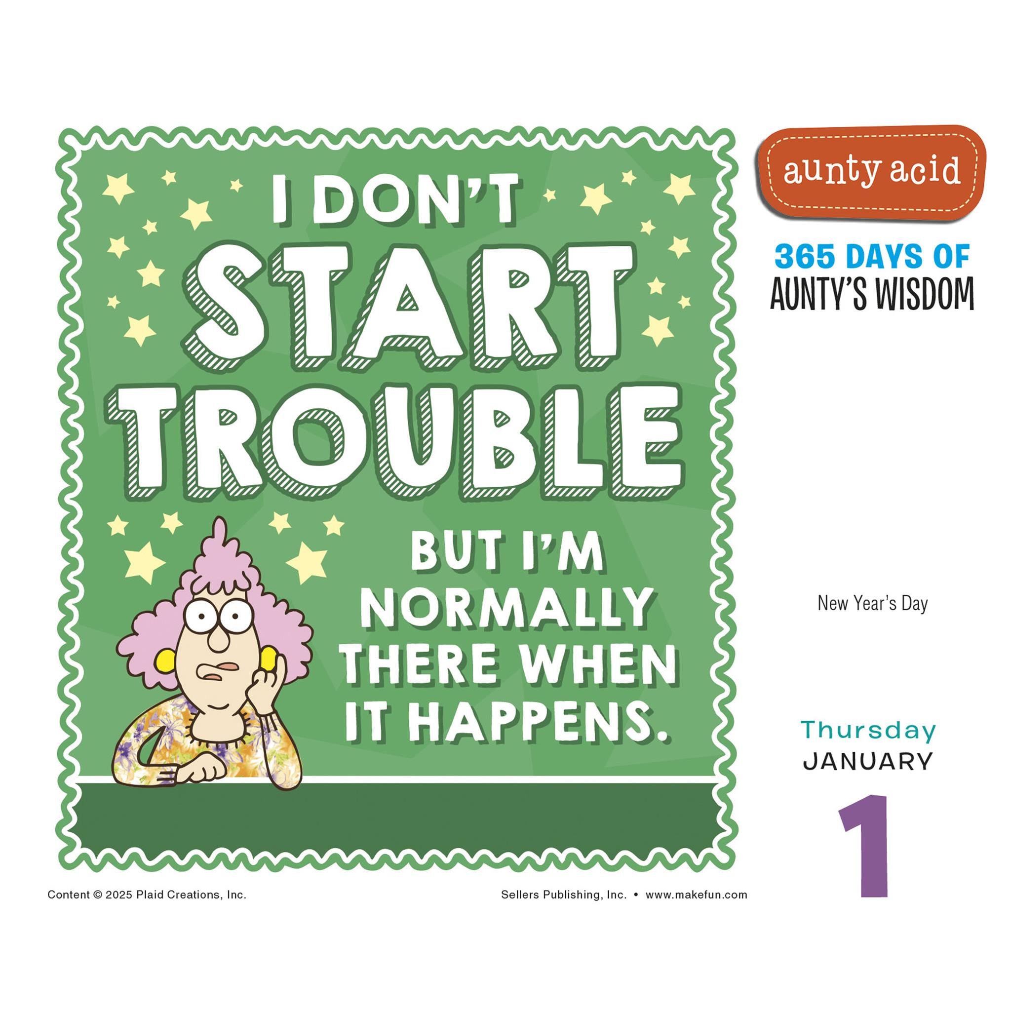 Calendrier de la boîte Aunty Acid 2026