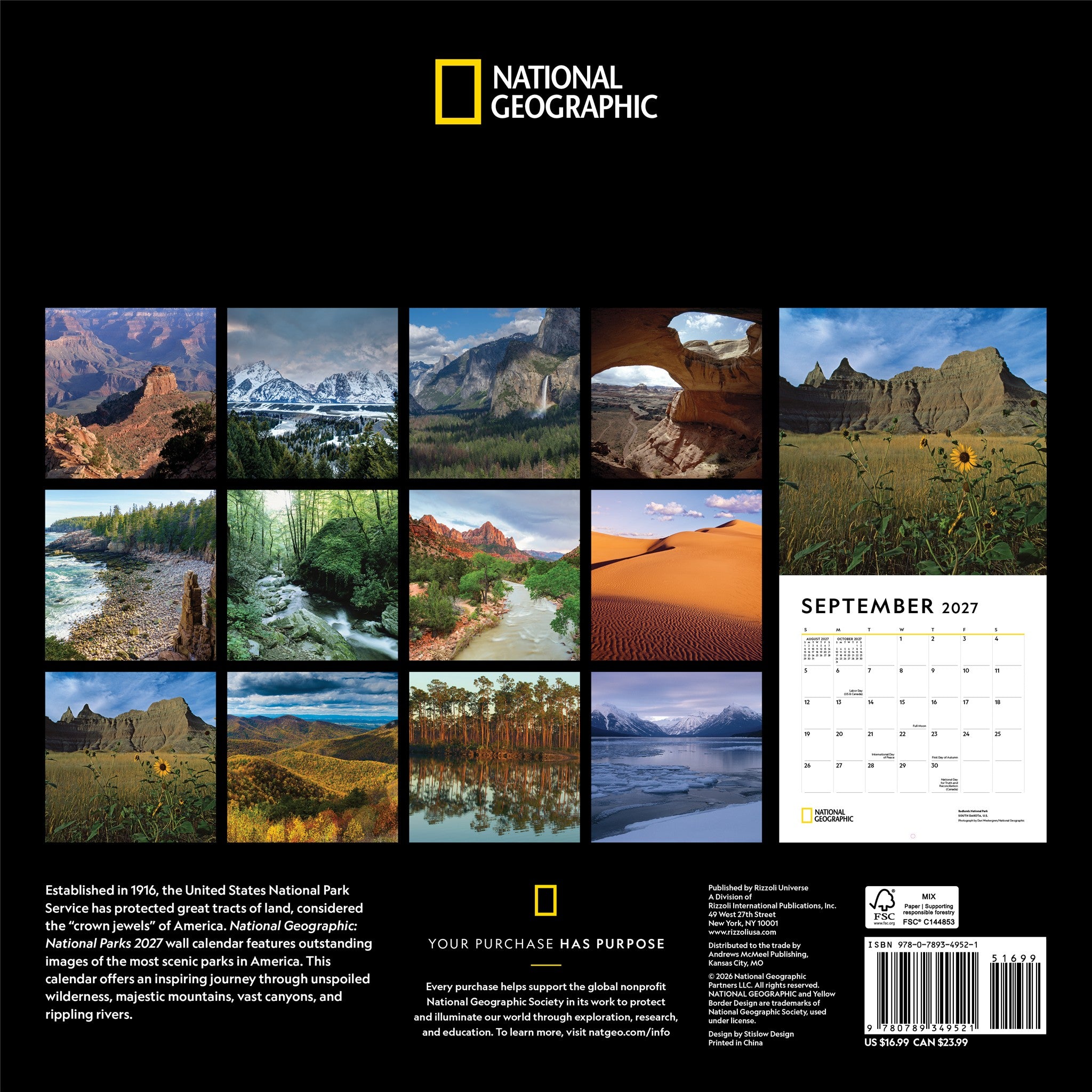 National Geographic: National Parks 2027 Wall Calendar - Online Only