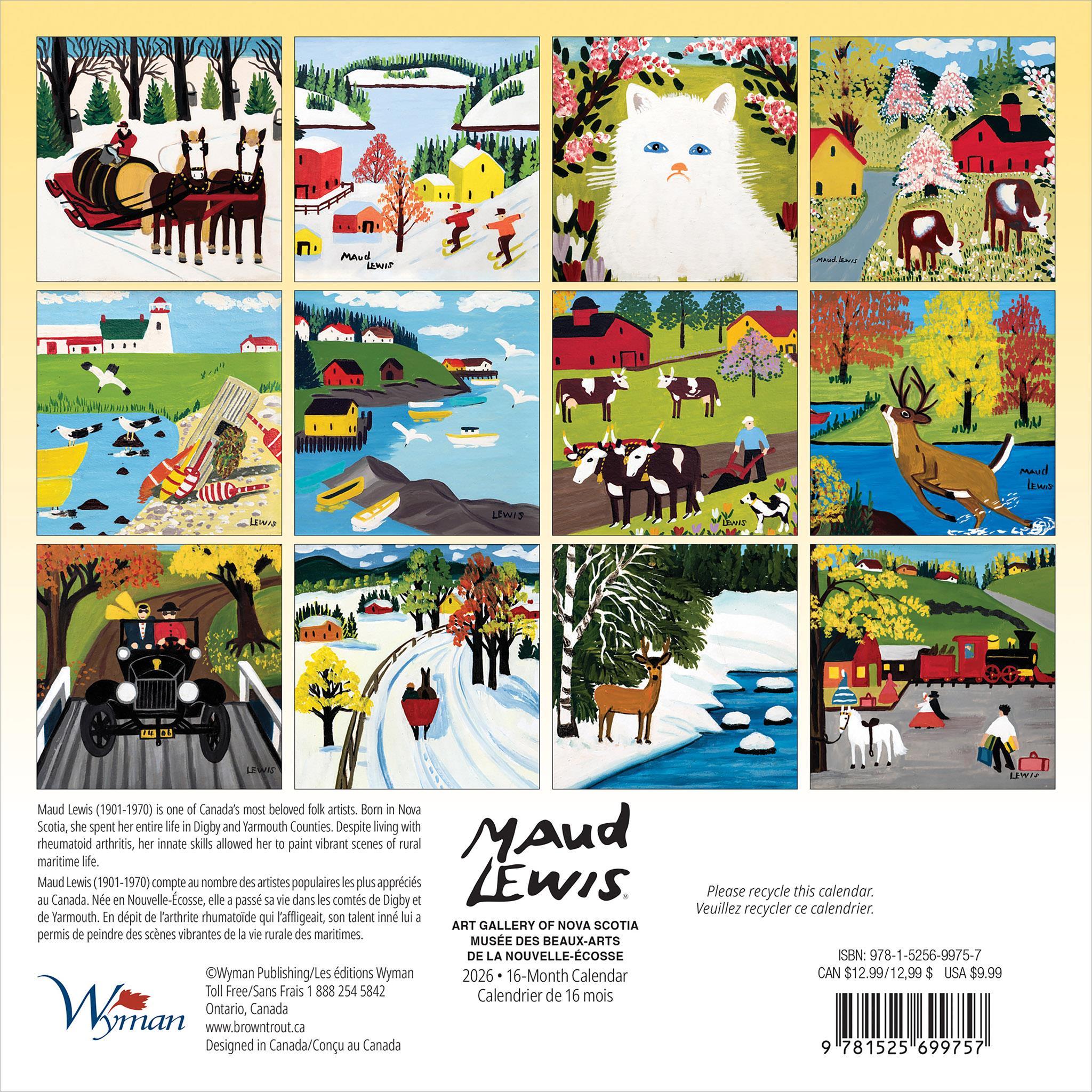 Mini-calendrier Maud Lewis 2026