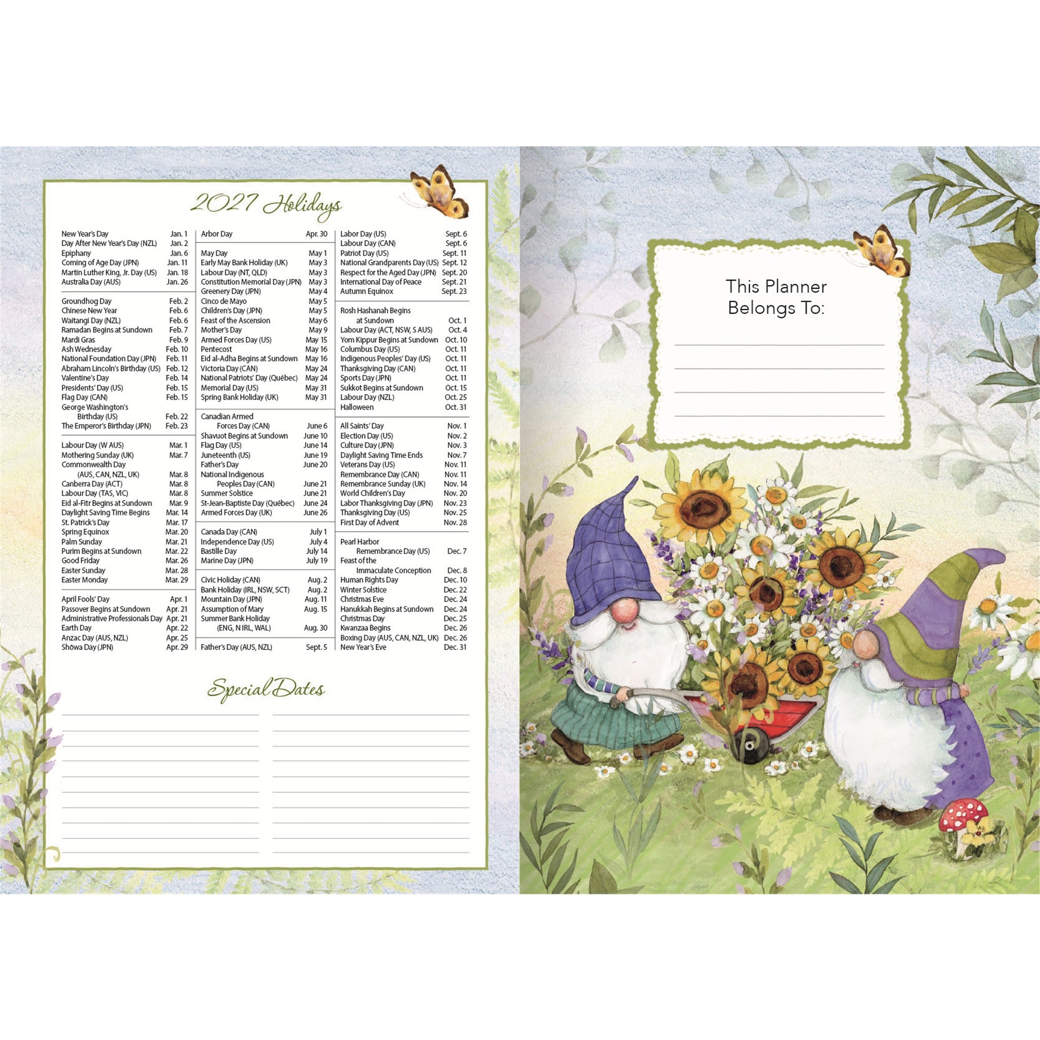 Gnome Sweet Gnome 2027 Monthly Pocket Planner