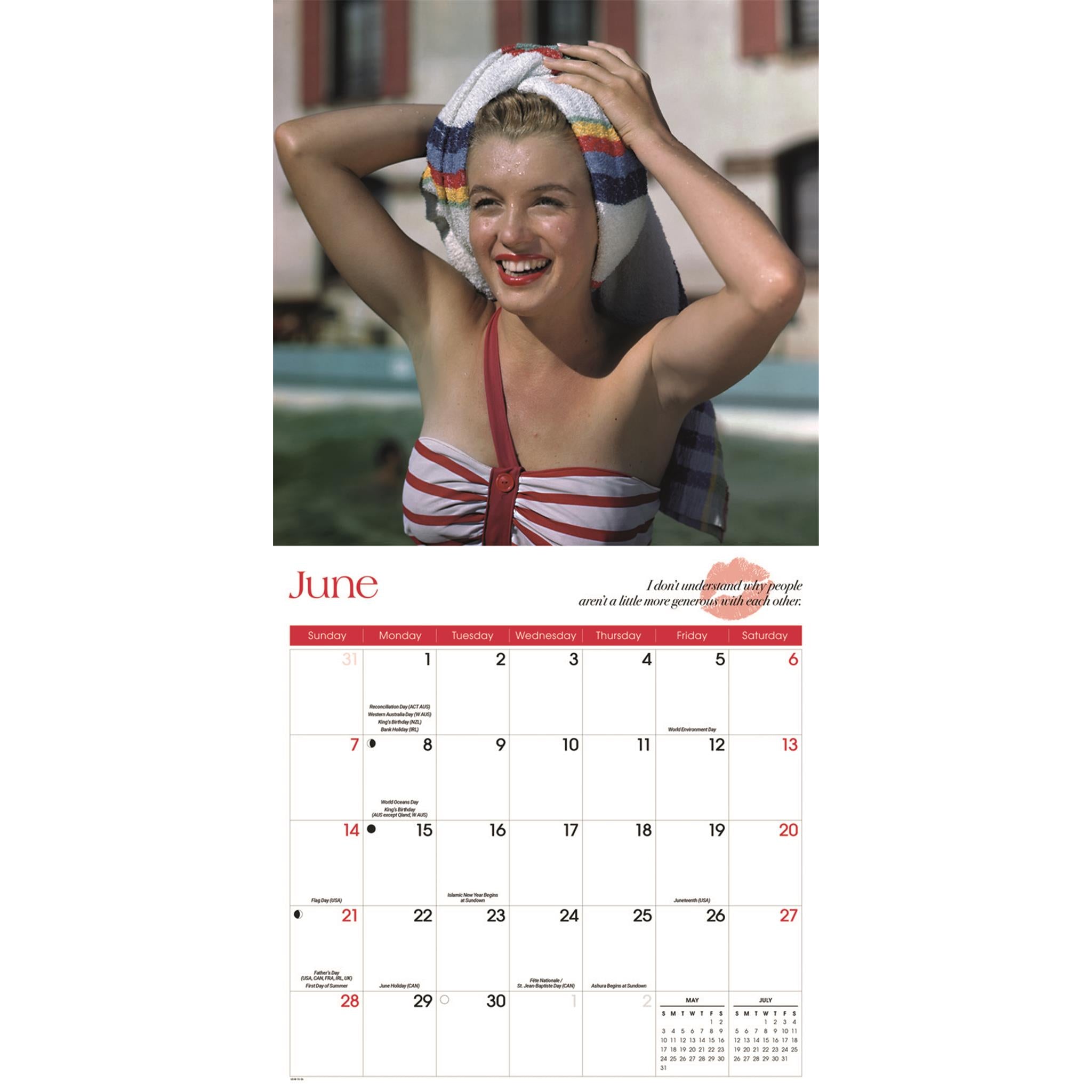 Marilyn Monroe 2026 Wall Calendar