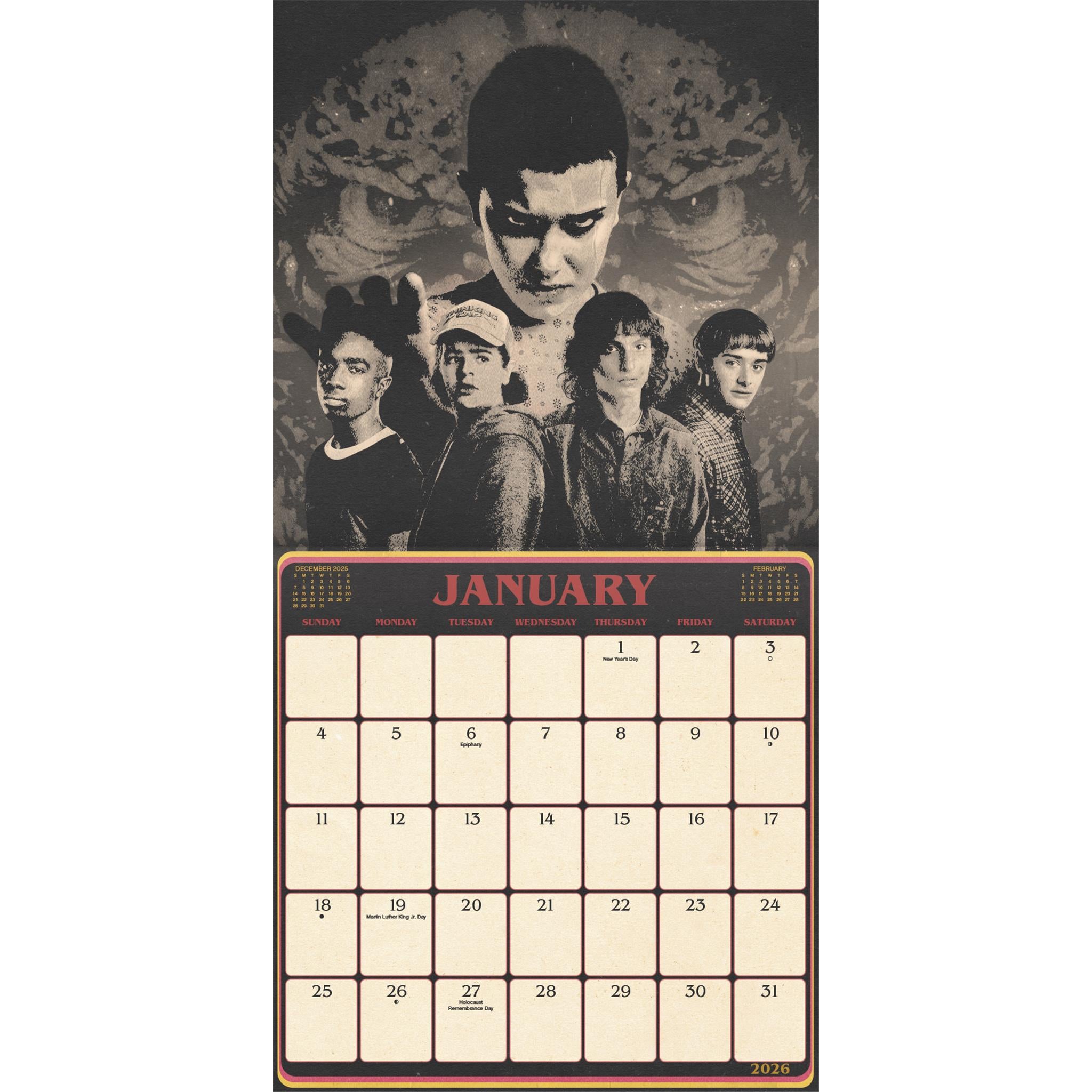 Stranger Things Exclusive with Print 2026 Deluxe Wall Calendar
