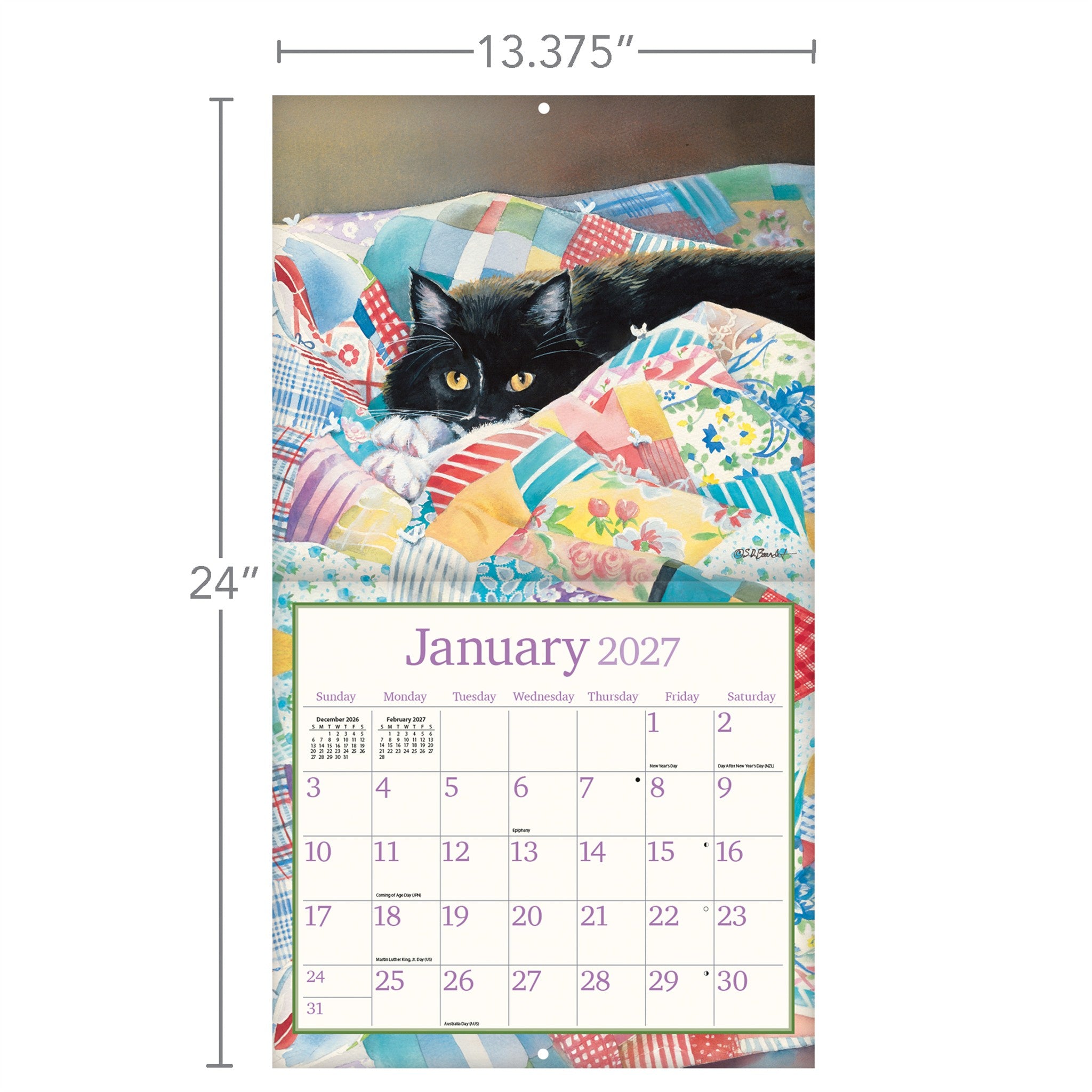 Cats In The Country Special Edition with Print 2027 Wall Calendar