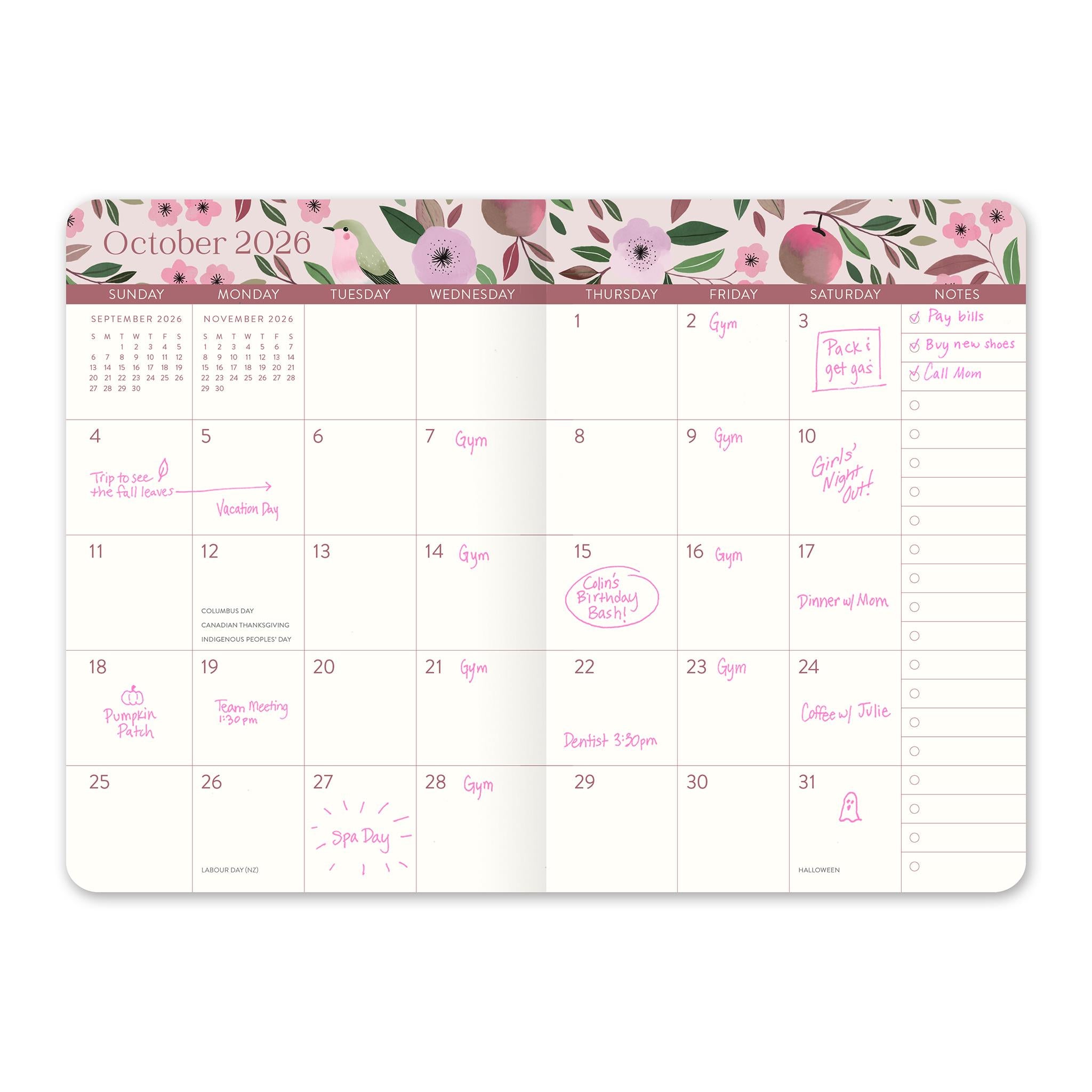 Birds and Blooms 2025-2026 Monthly Pocket Planner Calendar - Online Only