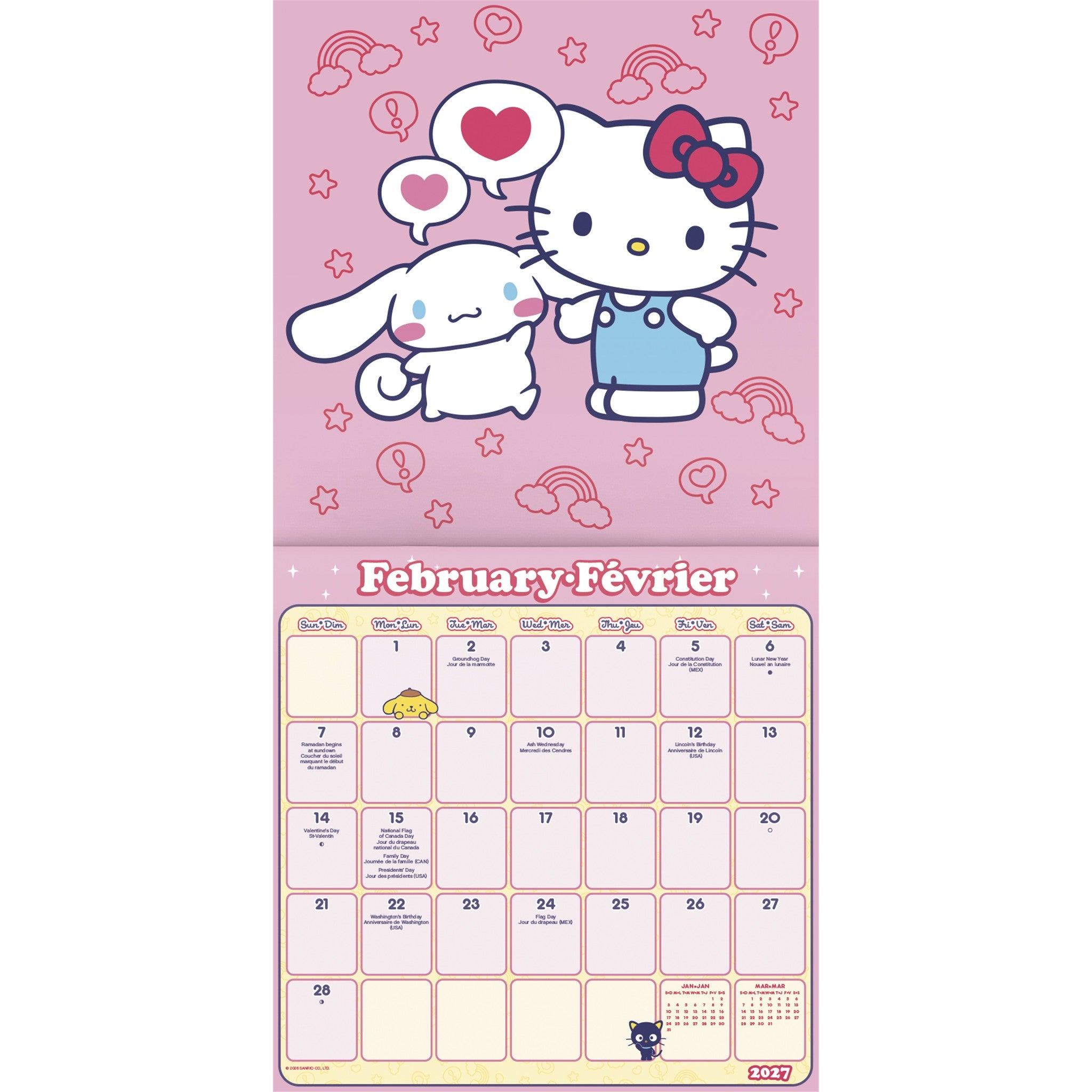 Hello Kitty and Friends 2027 Wall Calendar