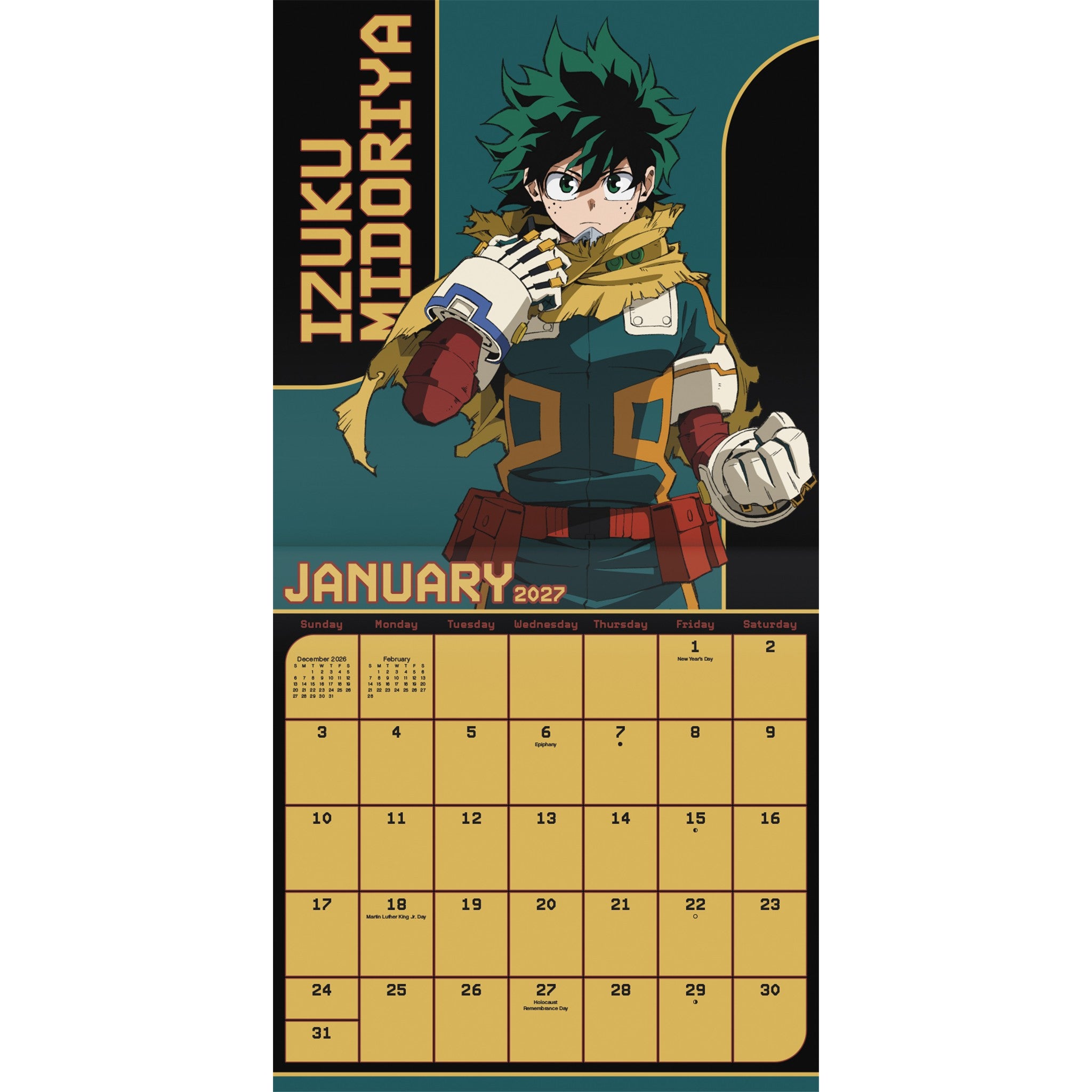 Calendrier mural My Hero Academia 2027 - Exclusivement en ligne