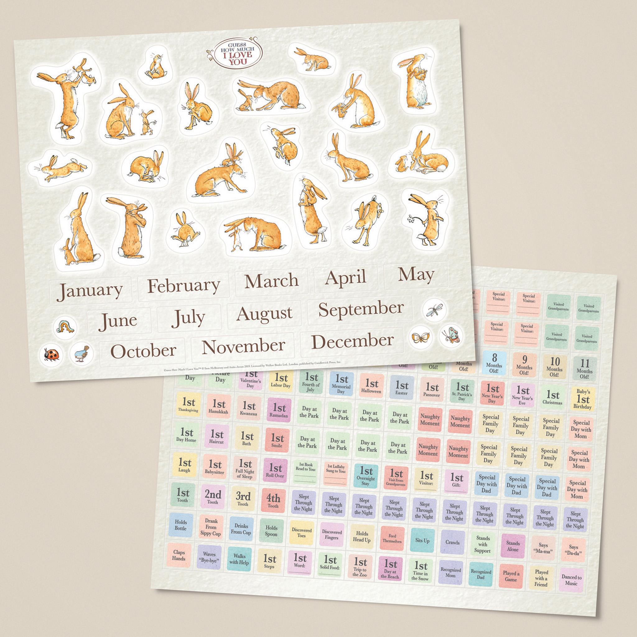 Calendrier mural non daté « Devine combien je t'aime » pour la première année de bébé - Disponible uniquement en ligne