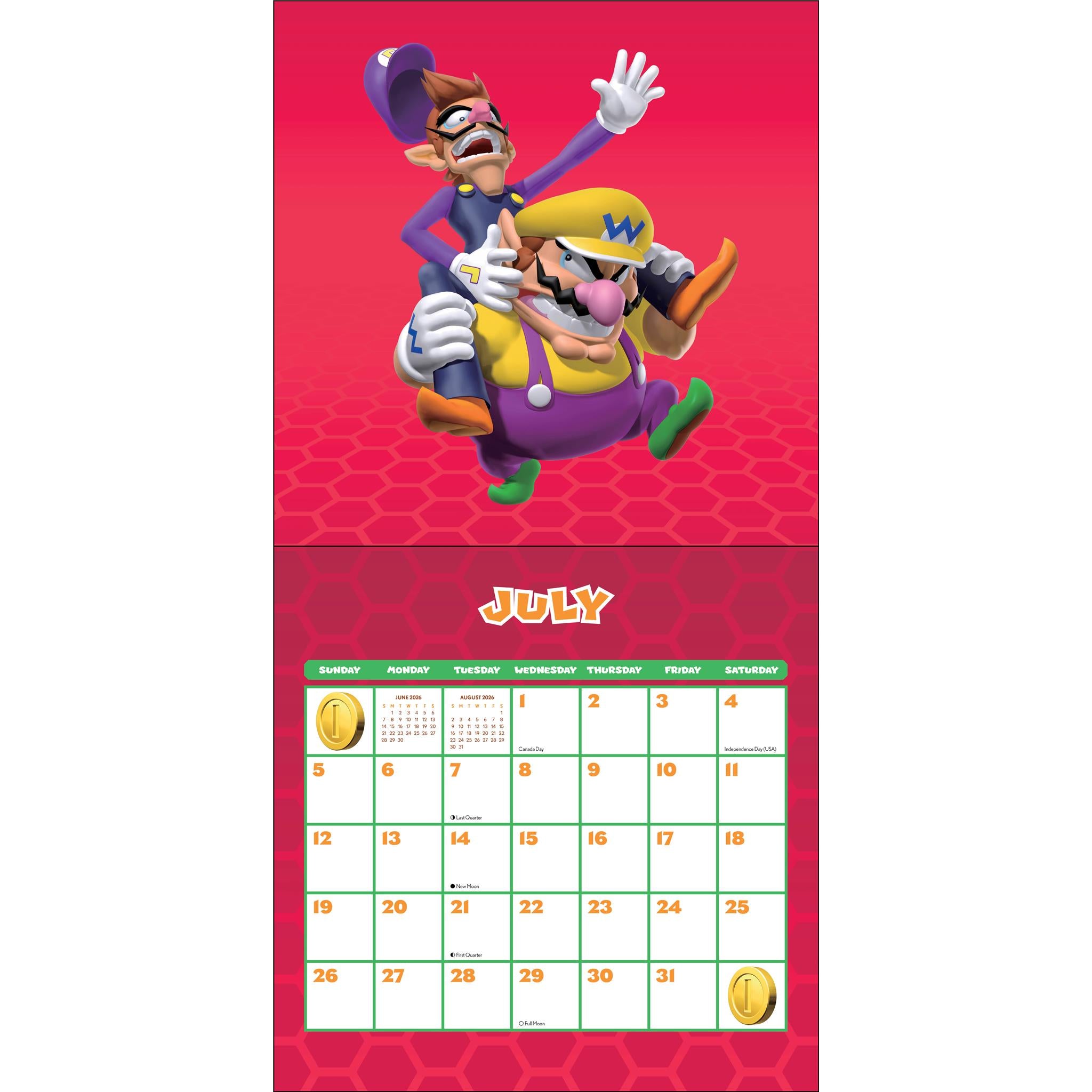 Calendrier mural Super Mario 2026