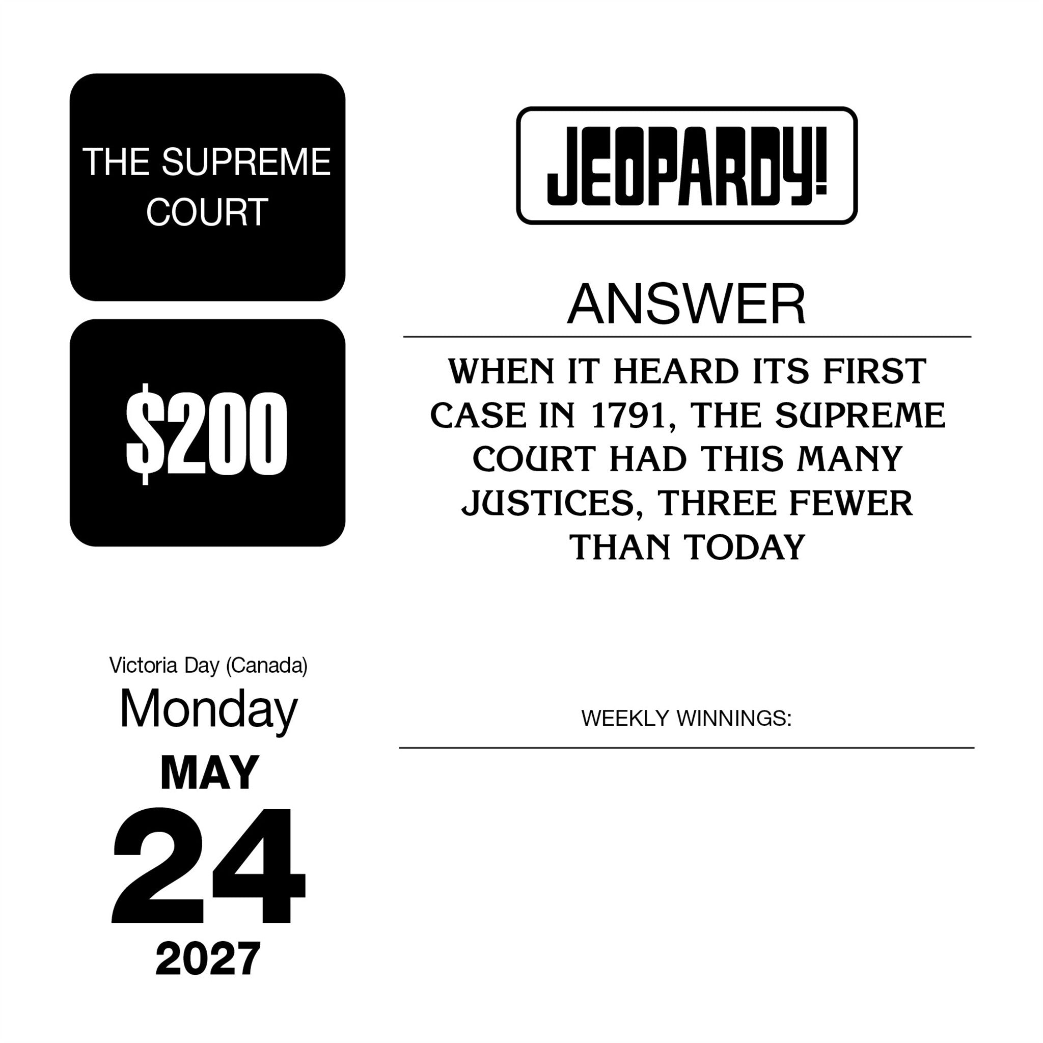 JEOPARDY! 2027 Box Calendar