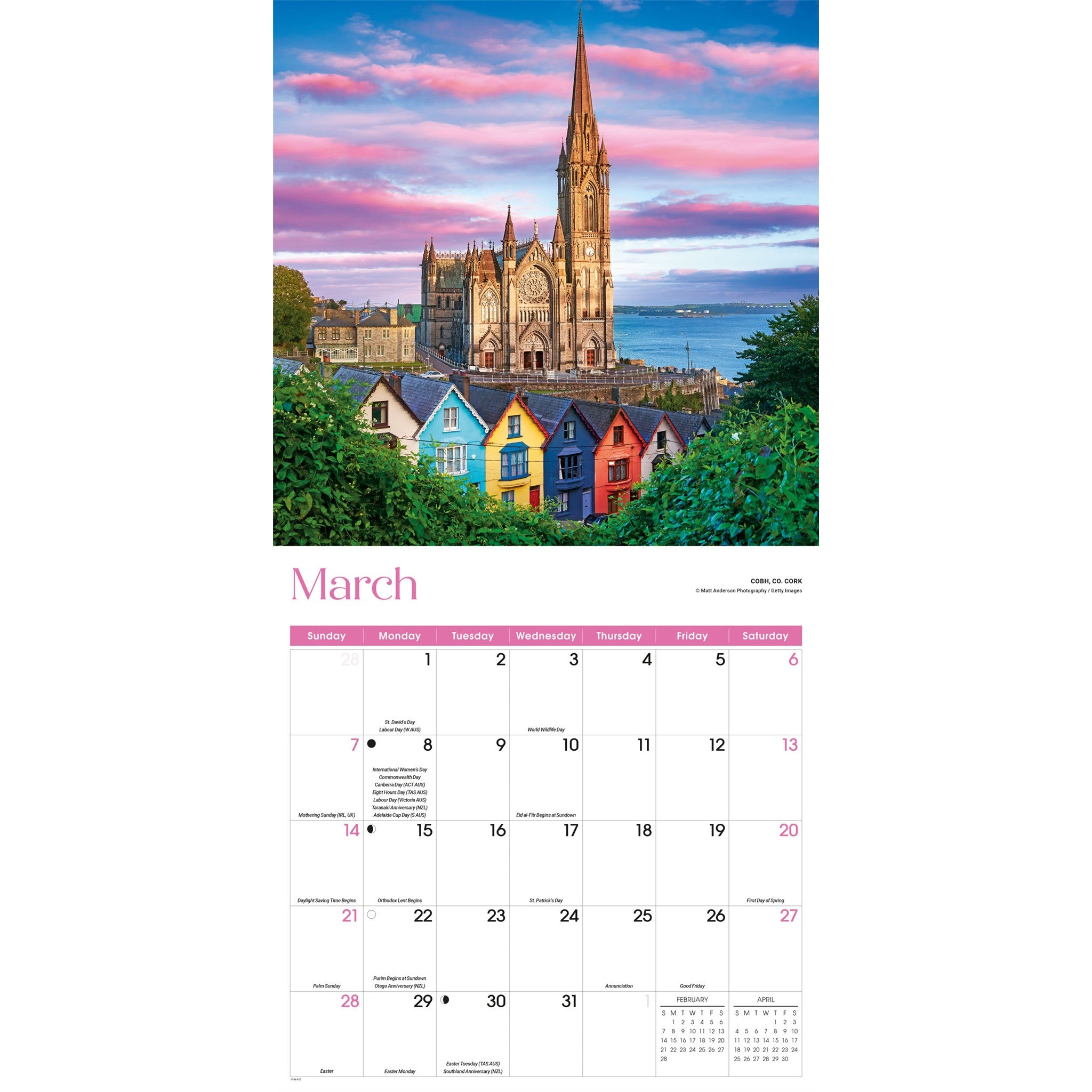 Calendrier mural Irlande 2027
