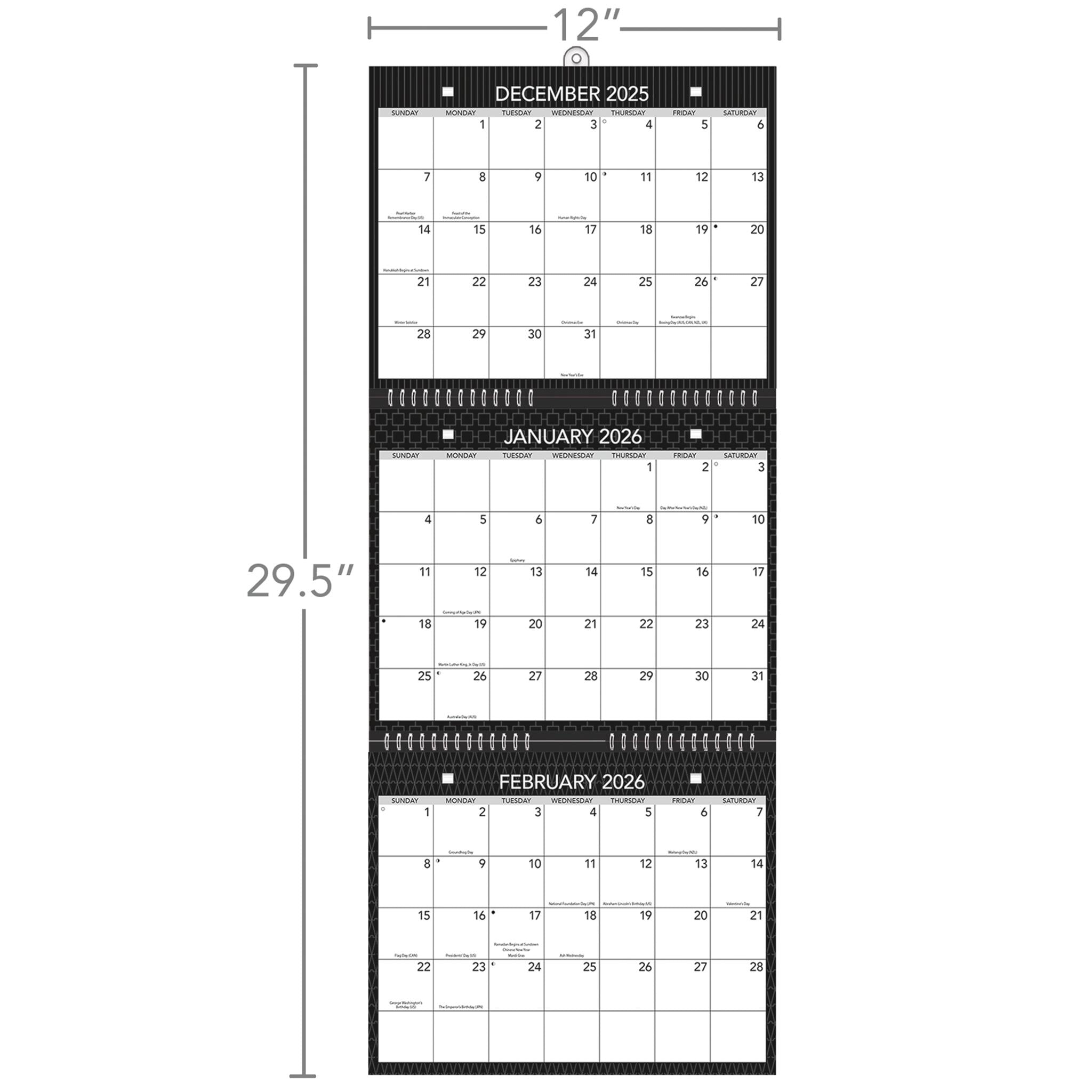 Office Triview 2026 Wall Calendar