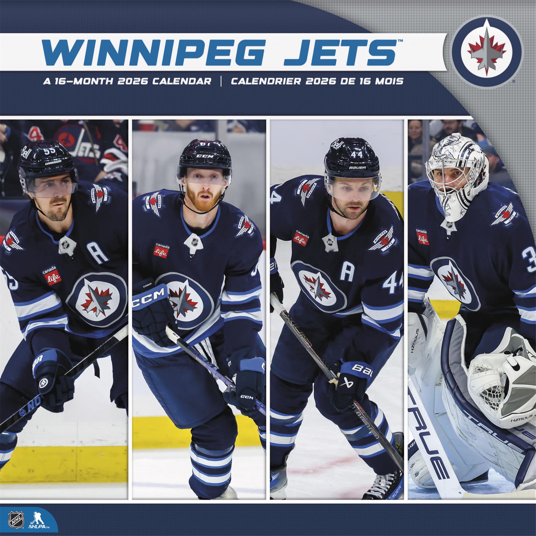 Calendrier mural bilingue 2026 des Jets de Winnipeg de la LNH