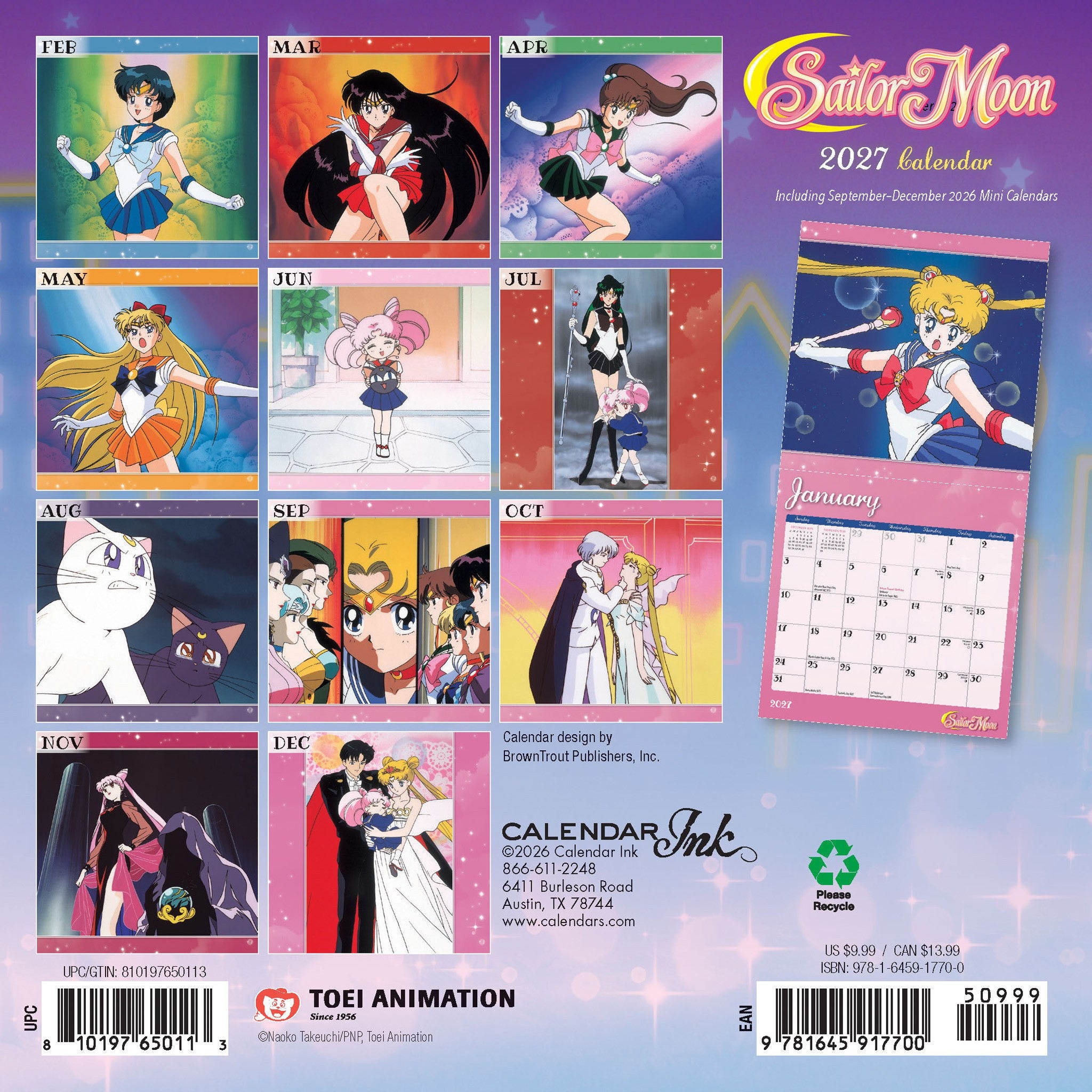 Sailor Moon 2027 Mini Calendar