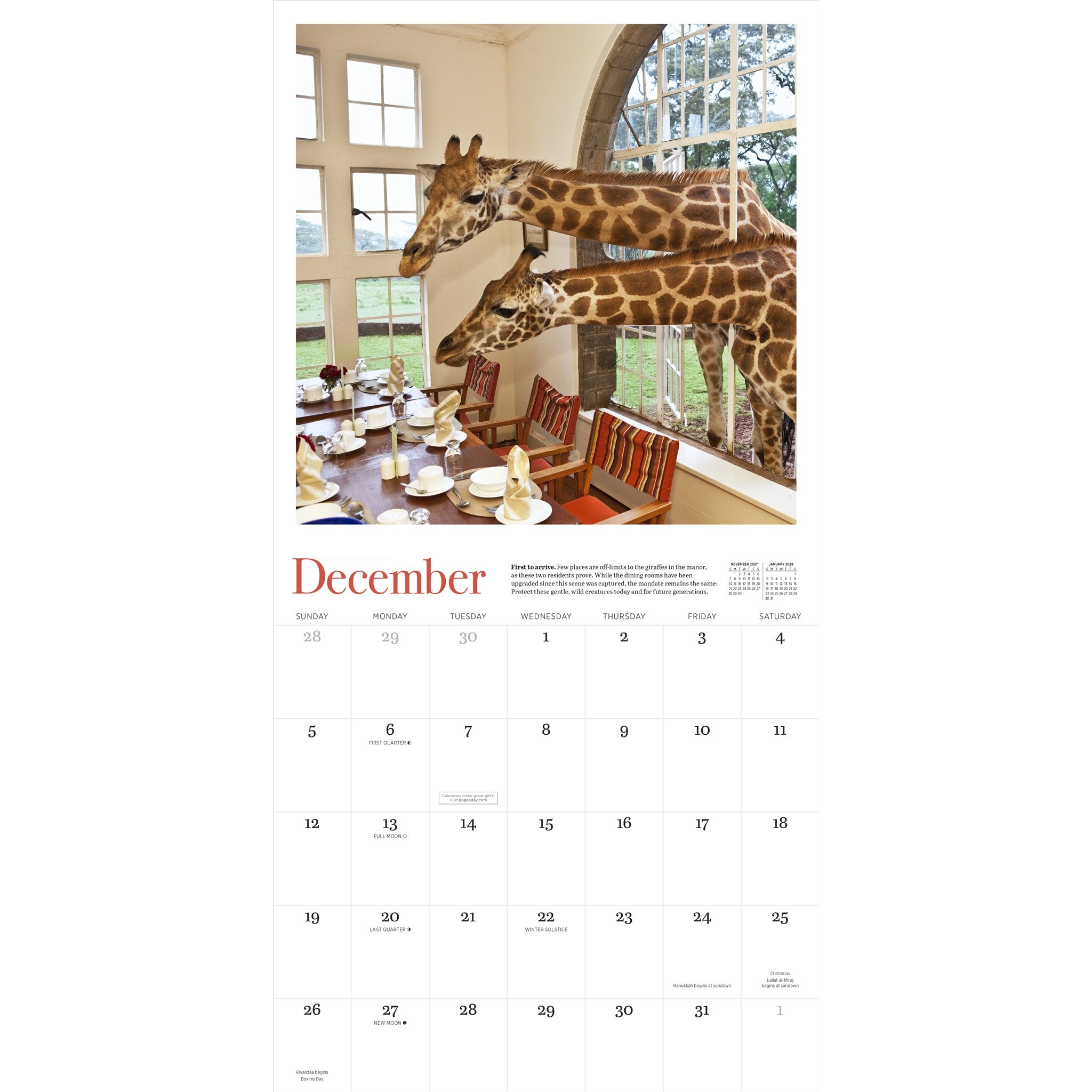 Giraffe Manor 2027 Wall Calendar - Online Only