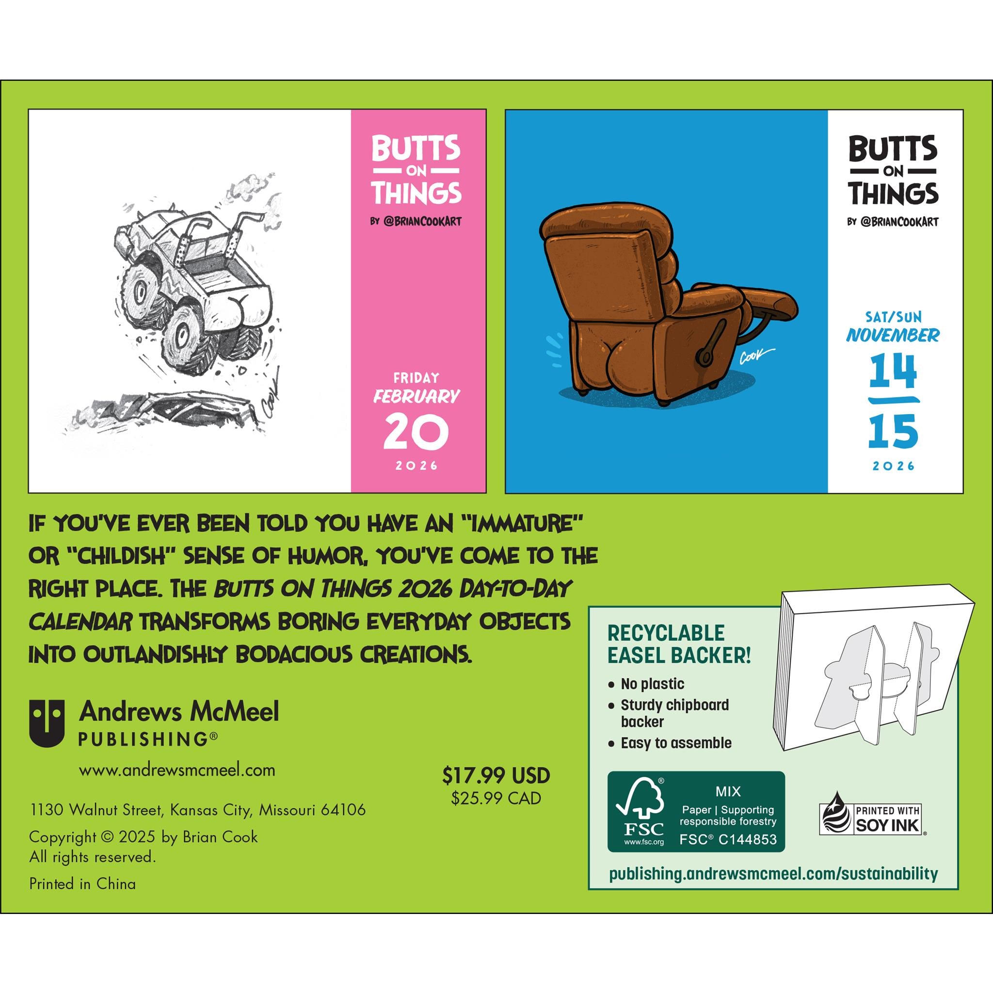 Butts On Things 2026 Box Calendar