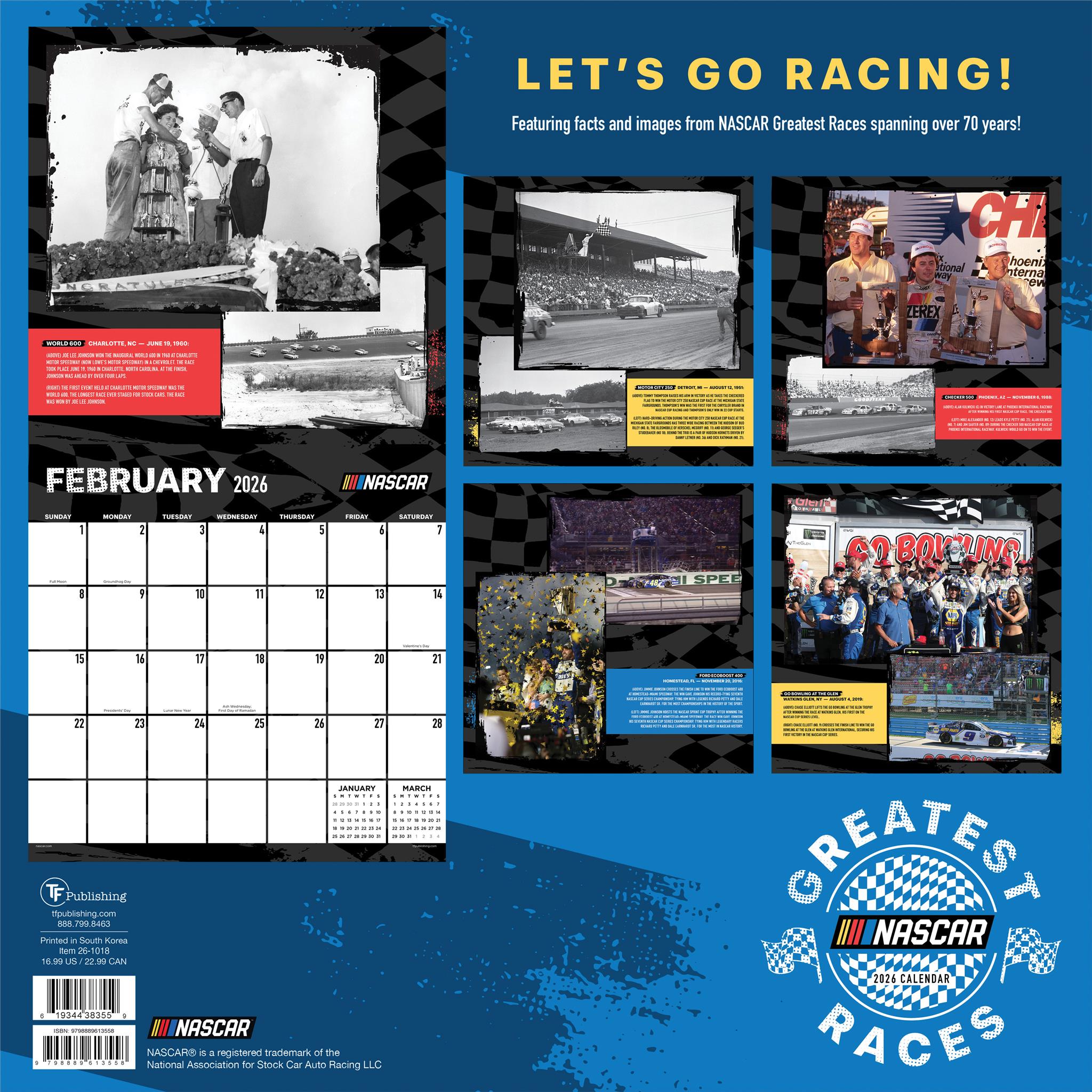 Calendrier mural des grandes courses NASCAR 2026