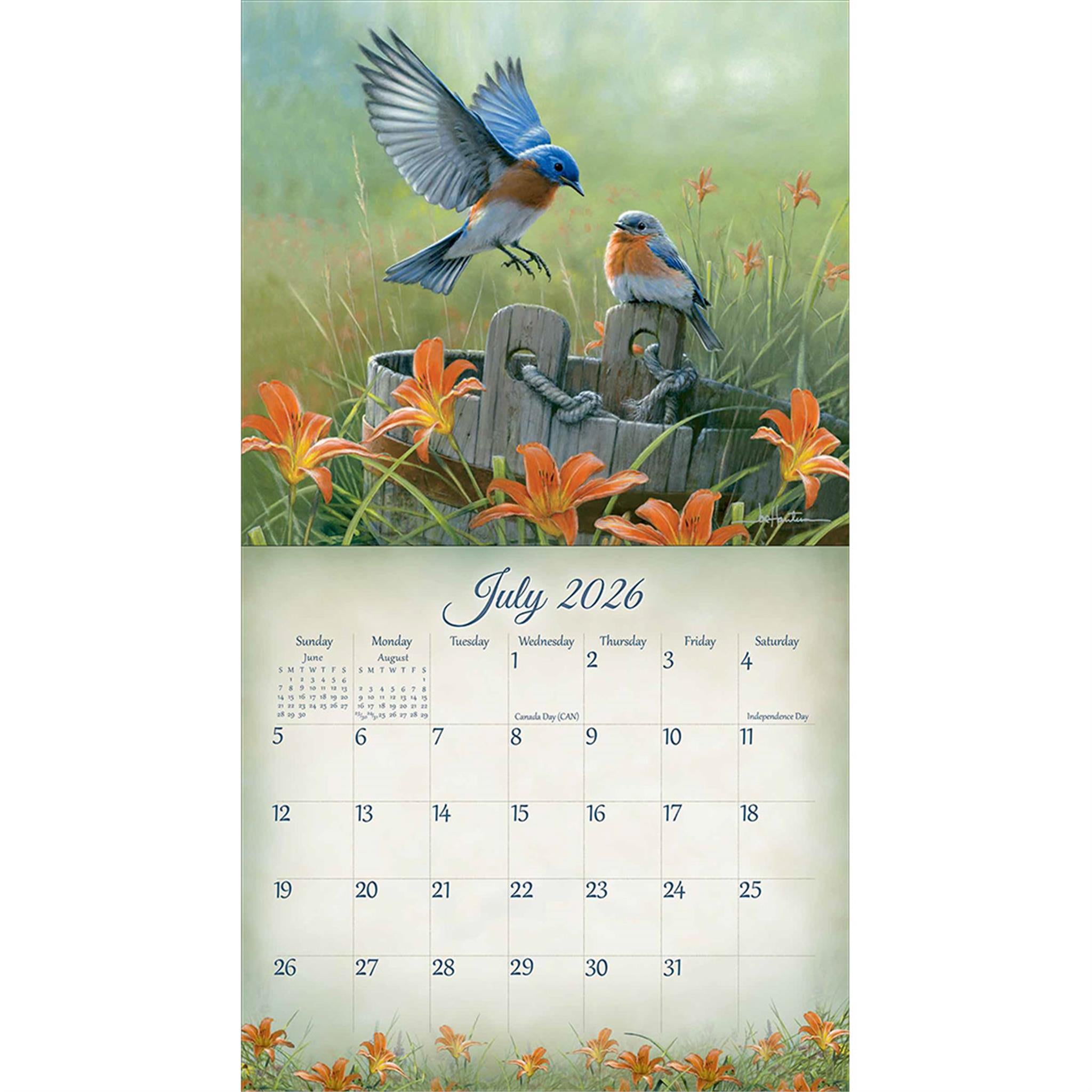 Mini calendrier des oiseaux chanteurs 2026