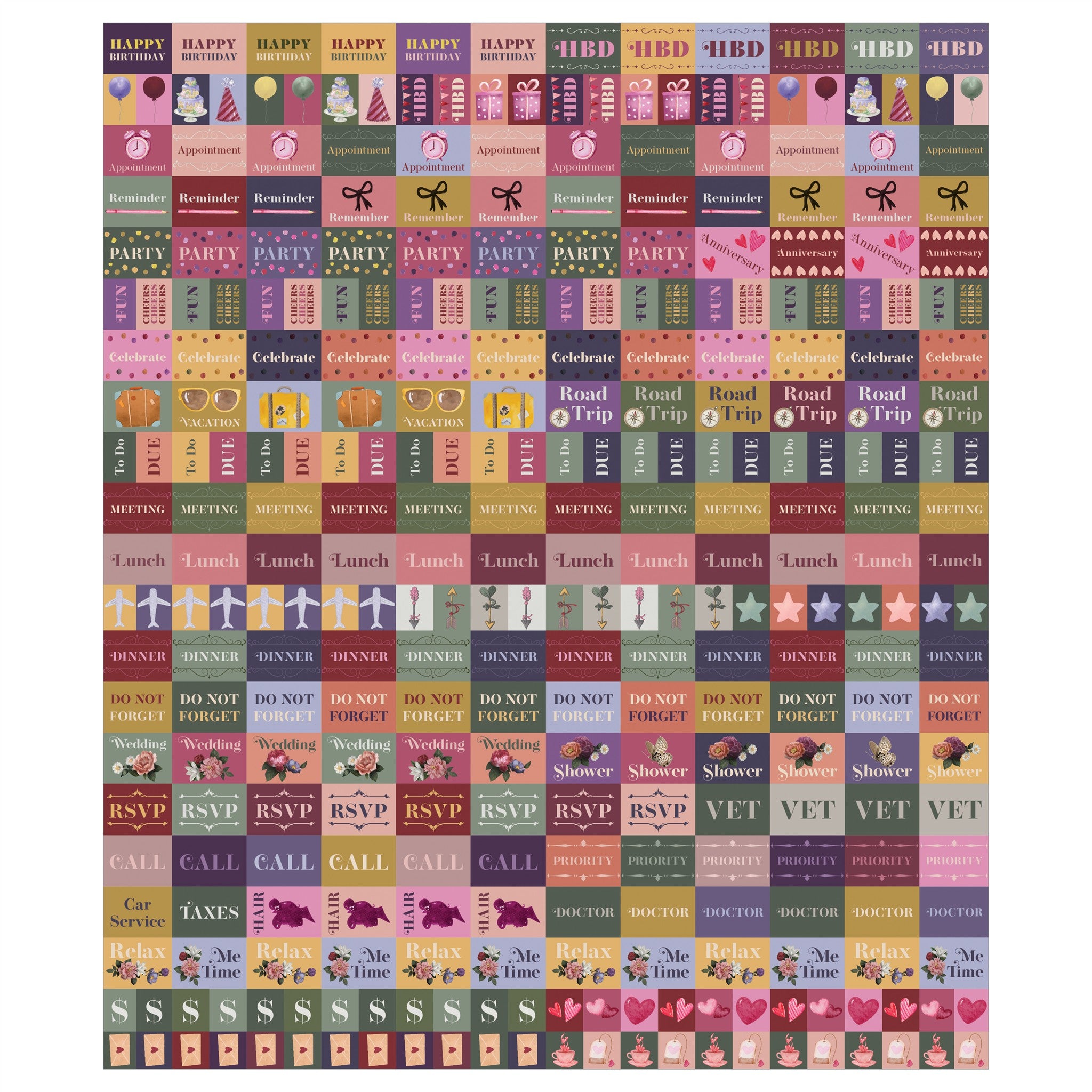 Big Grid Floral 2027 Wall Calendar