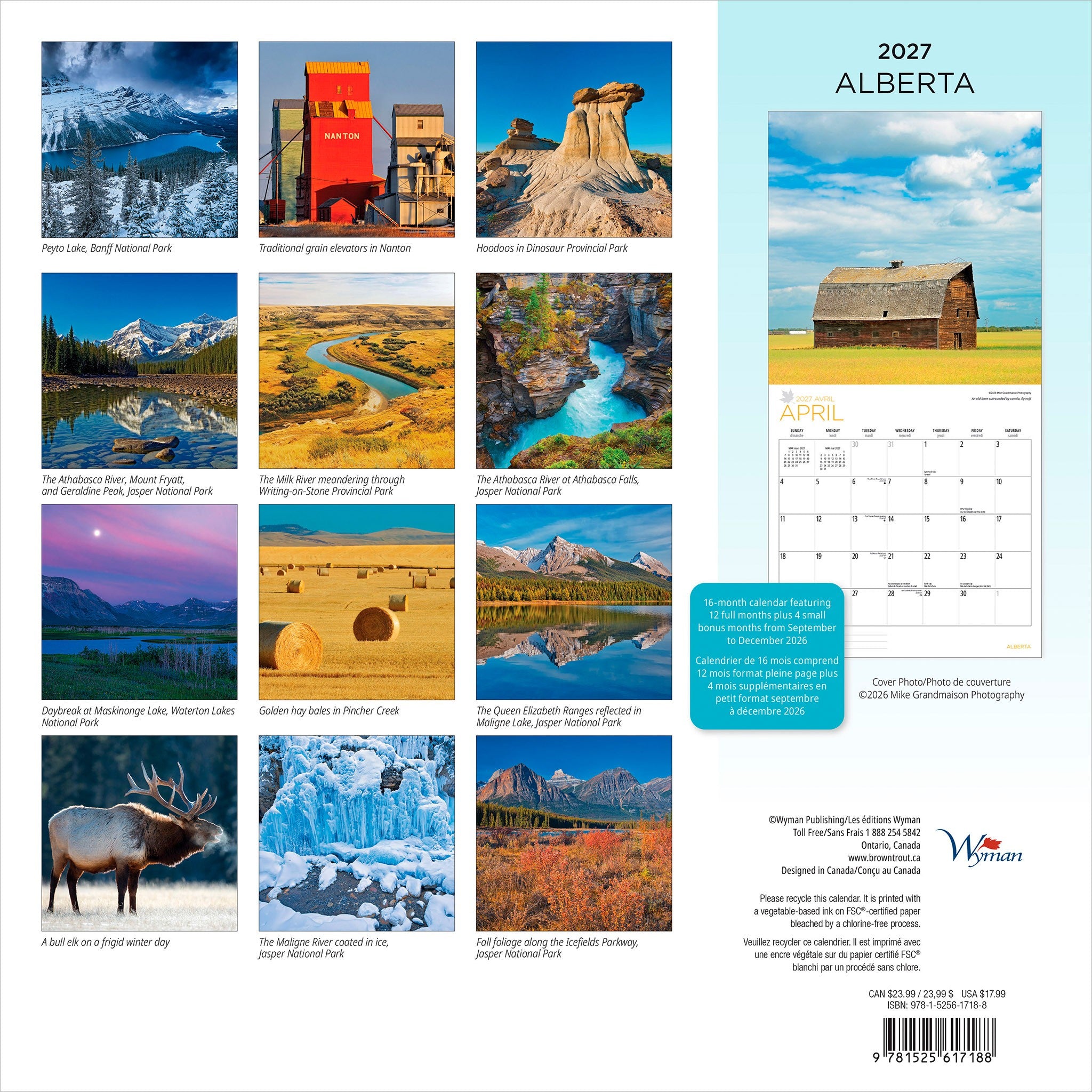 Alberta 2027 Wall Calendar