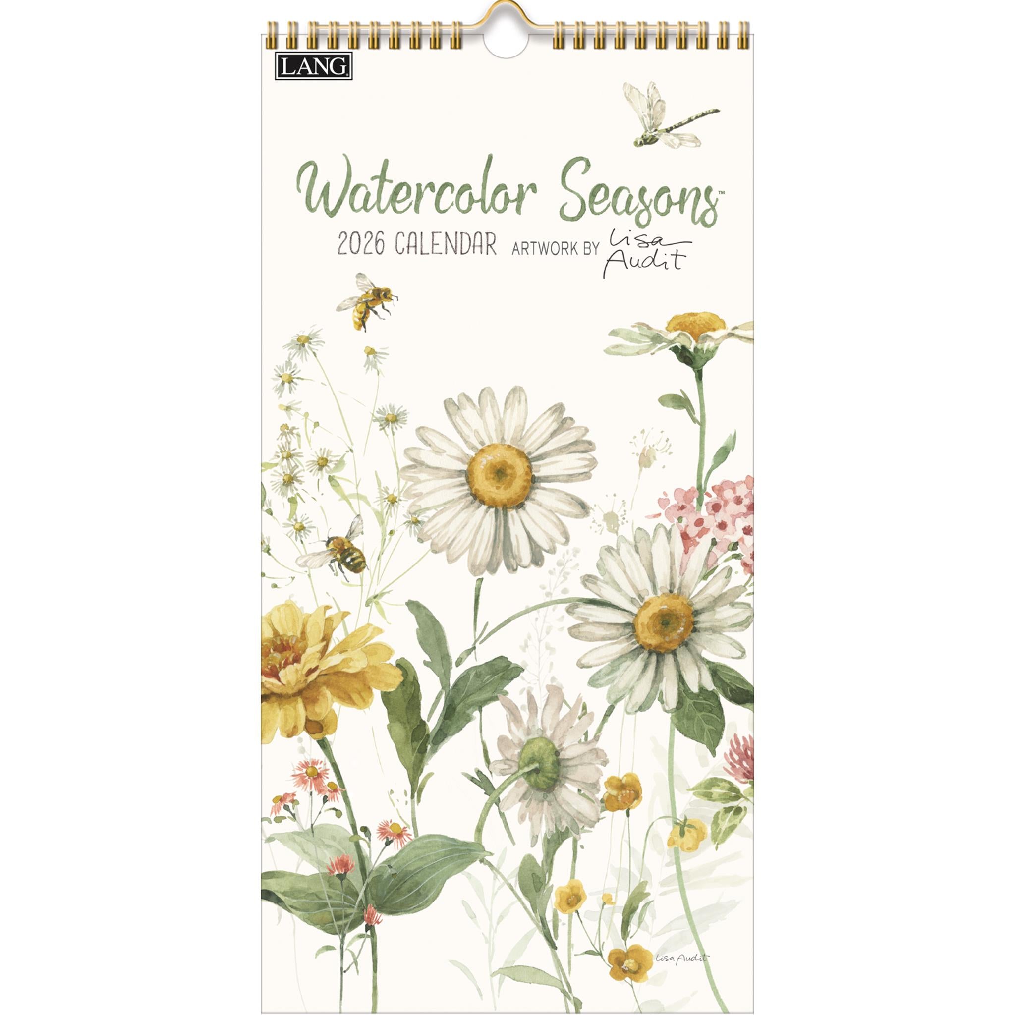 Calendrier fin Watercolor Seasons 2026 - Disponible uniquement en ligne