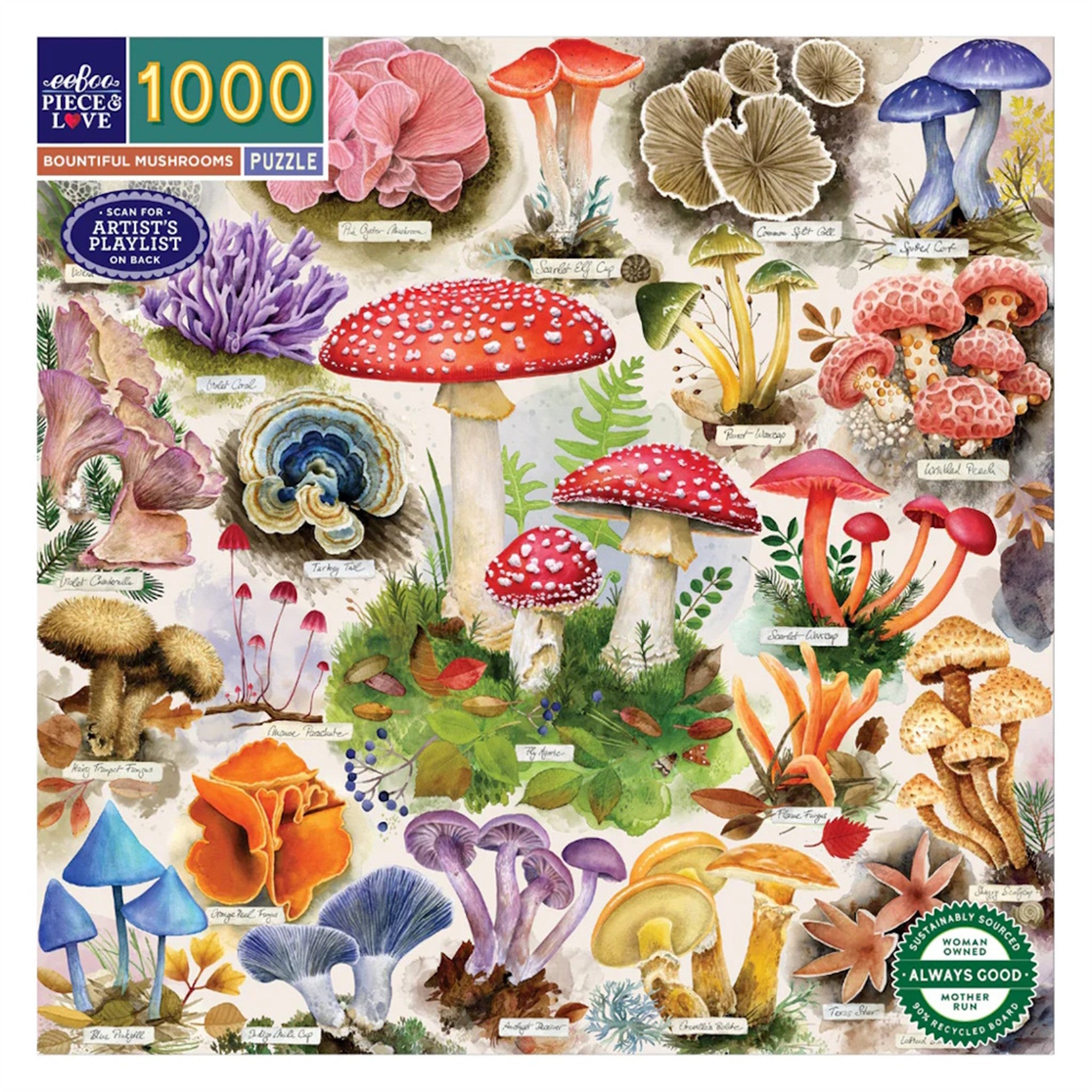 Bountiful Mushrooms 1000 Piece Puzzle