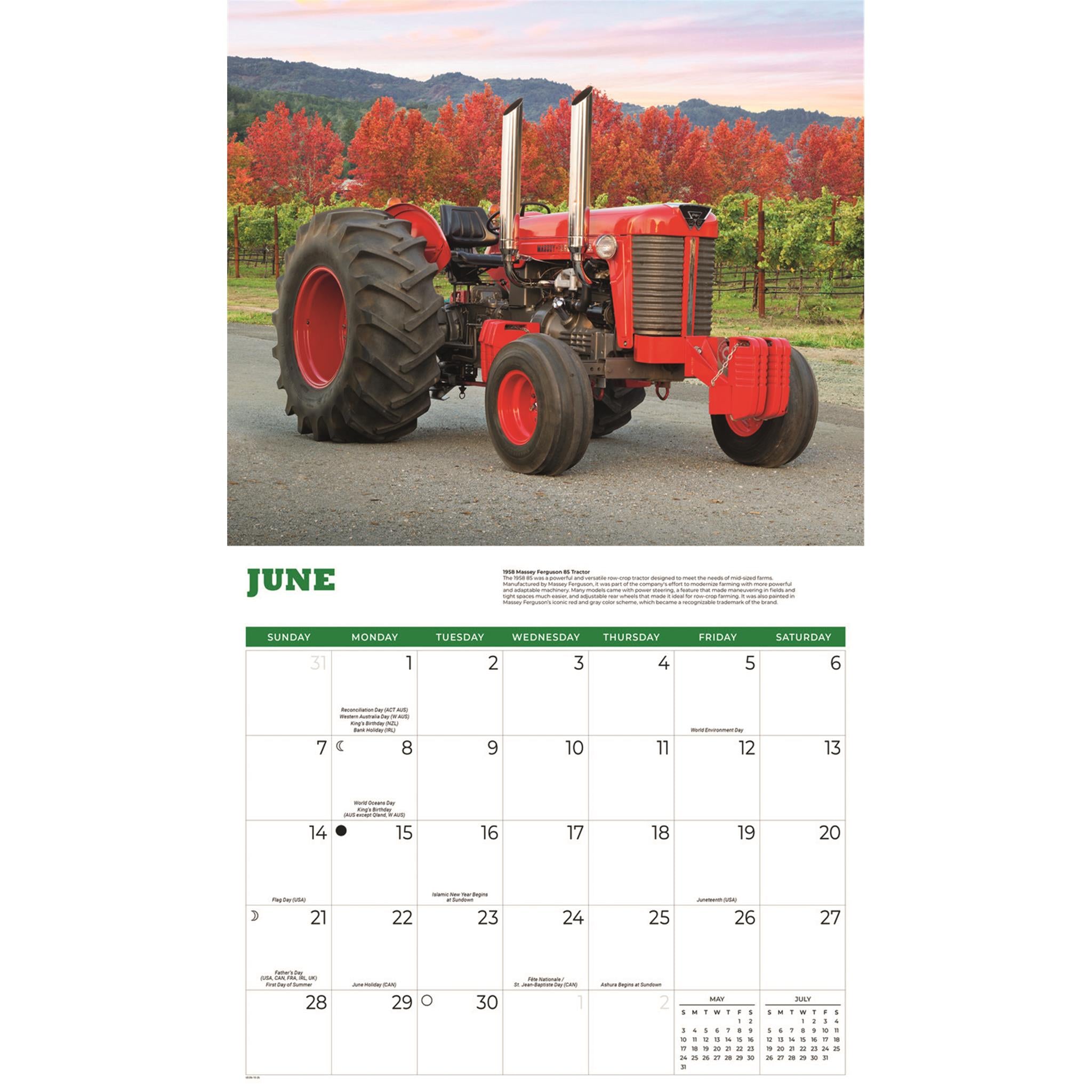 Tractors 2026 Wall Calendar