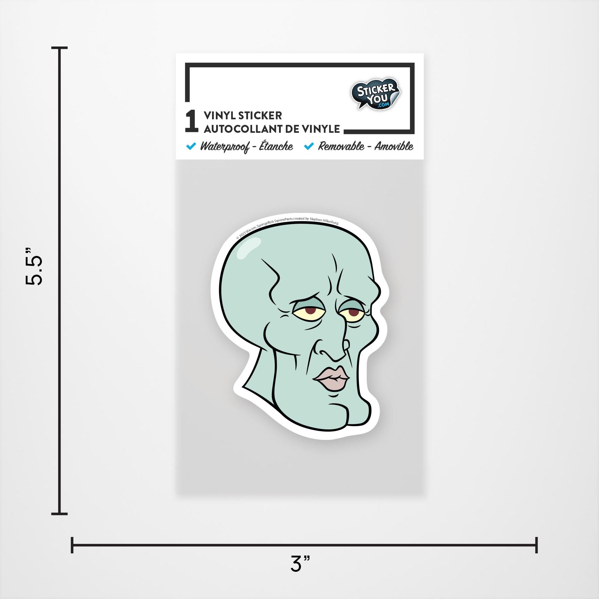 Handsome Squidward Vinyl Sticker