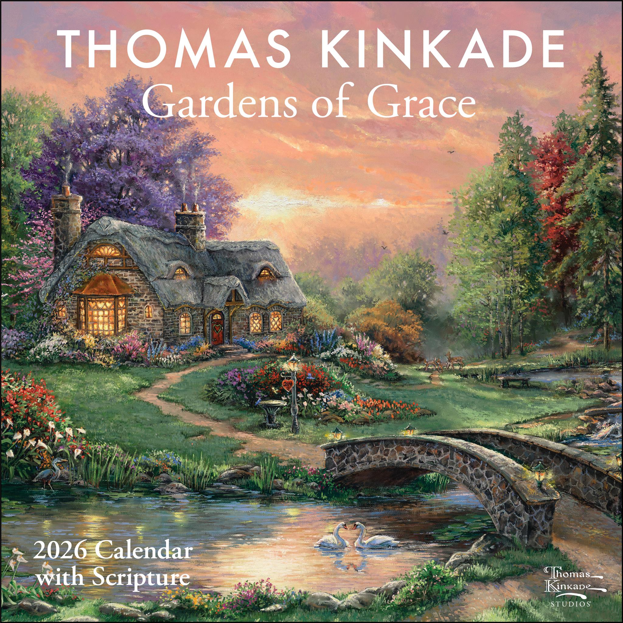 Kinkade Gardens Of Grace with Scripture 2026 Wall Calendar