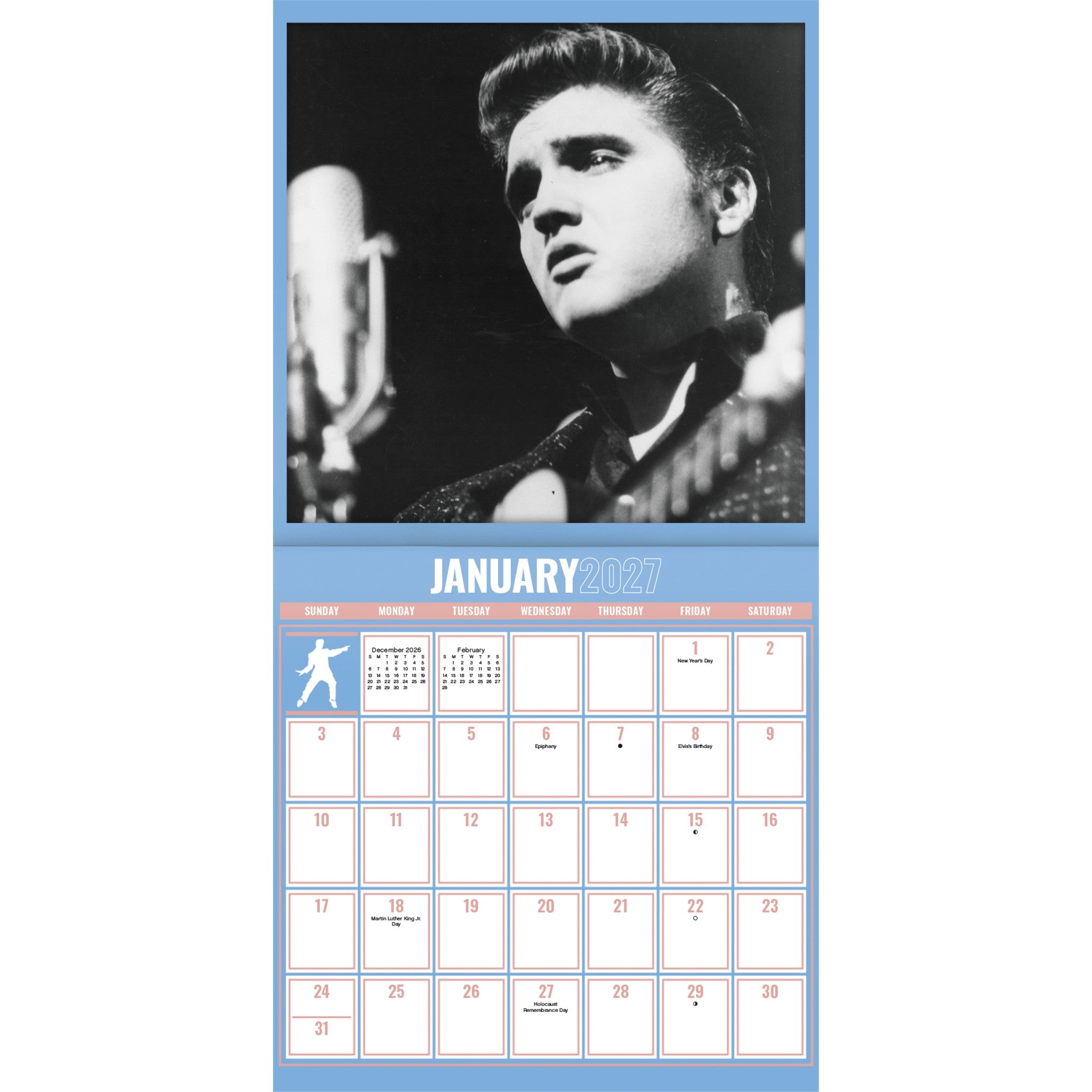 Mini calendrier Elvis Presley 2027