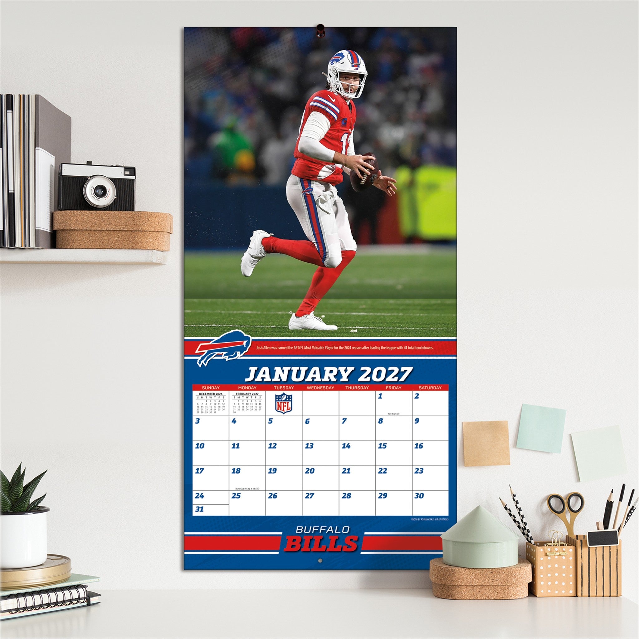 NFL Buffalo Bills Josh Allen 2027 Wall Calendar