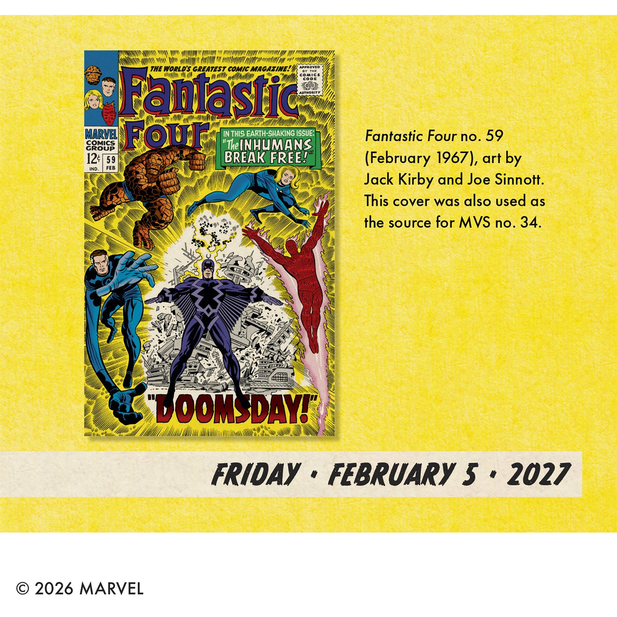Marvel Value Stamps 2027 Box Calendar