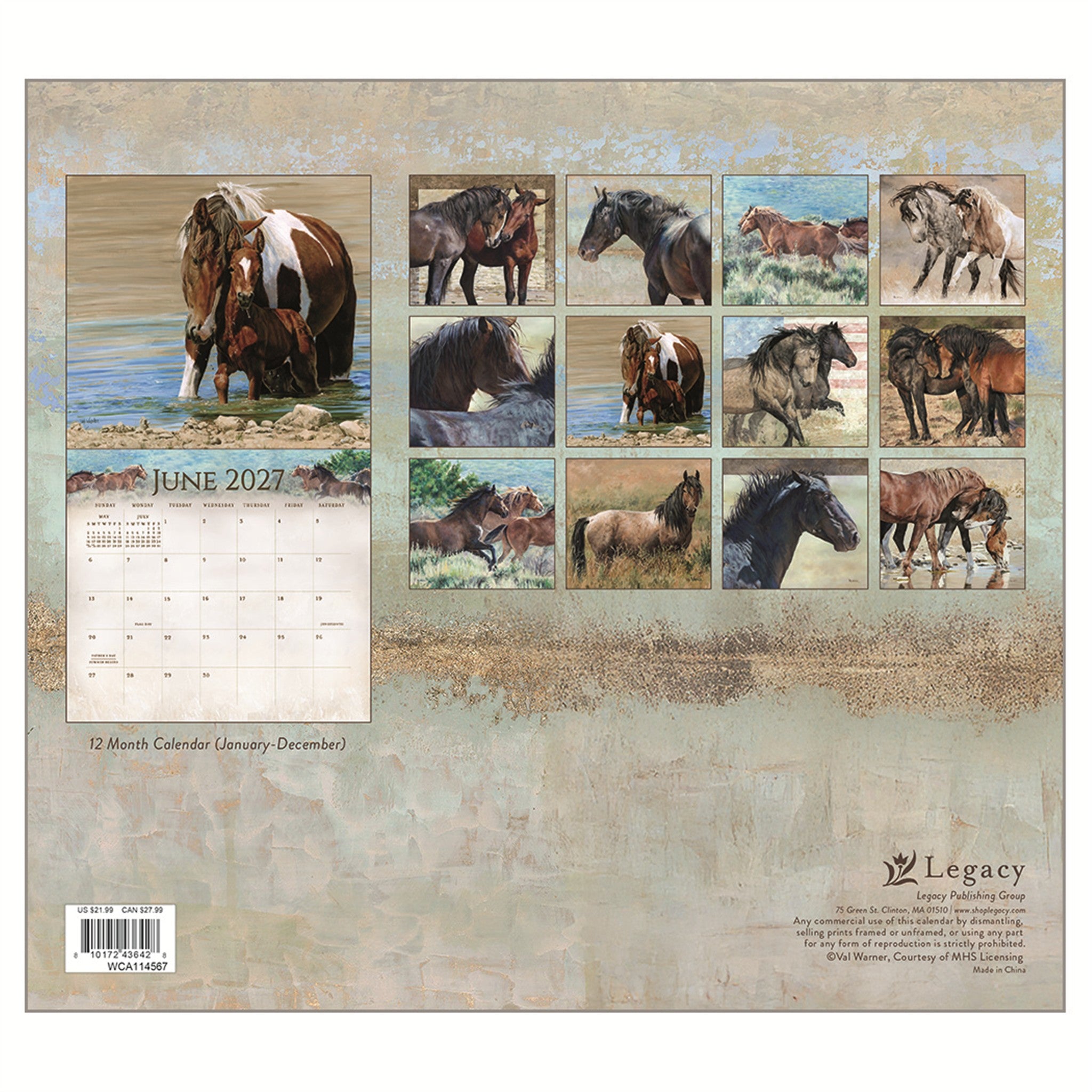 Calendrier mural Chevaux 2027