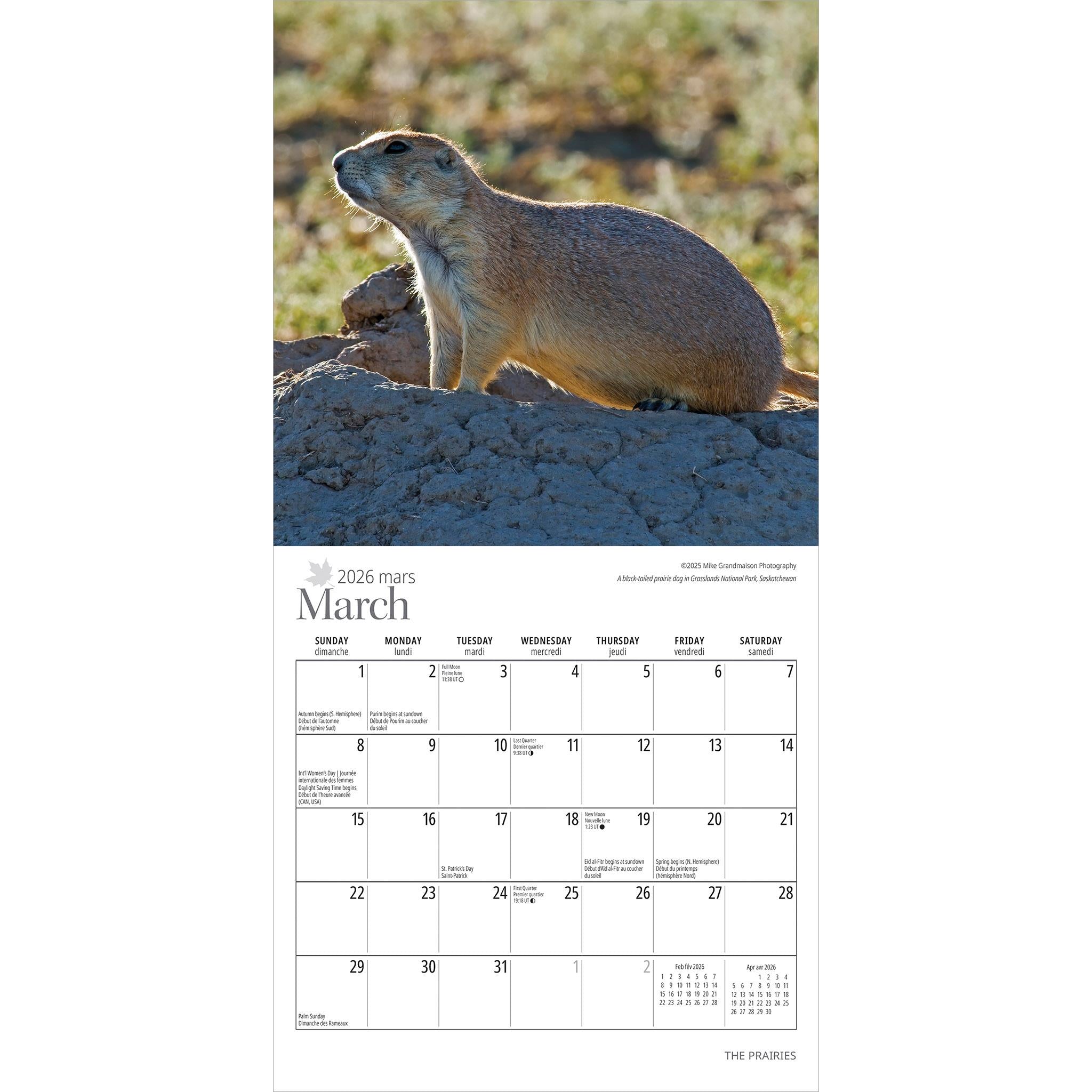 Mini-calendrier des Prairies 2026